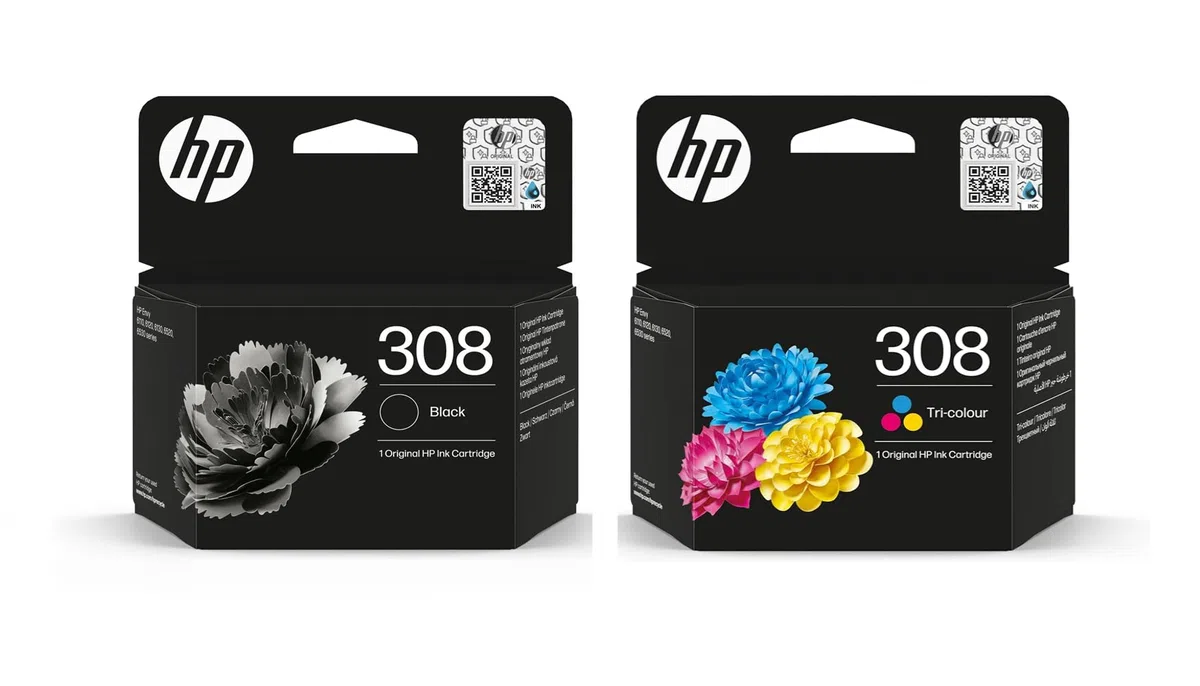 HP 308 Black and Colour Ink Cartridge Combo Pack - 6L6S6UE