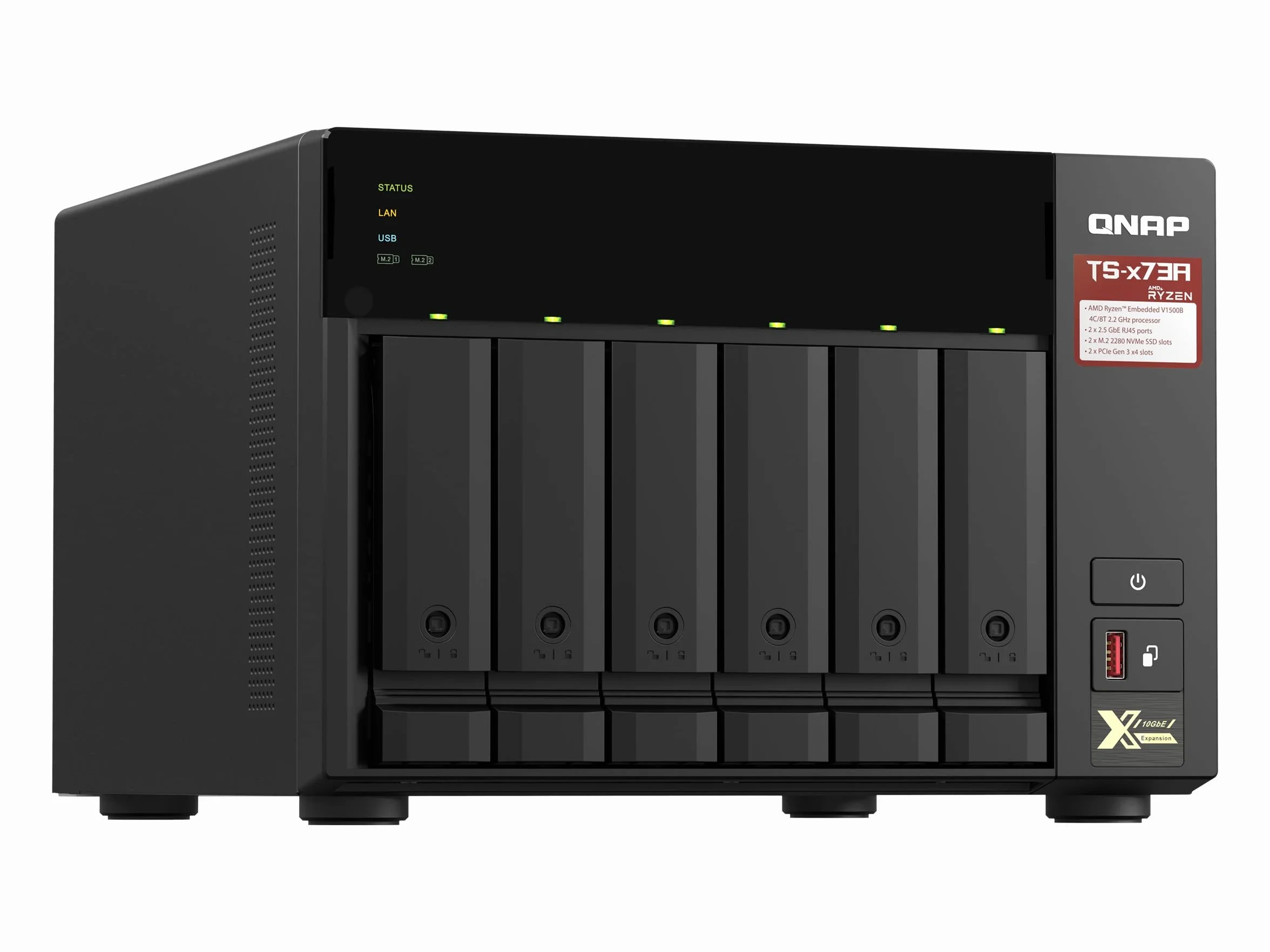 QNAP TS-673A-8G Serveur de Stockage NAS Tower Ethernet/LAN Noir V1500B