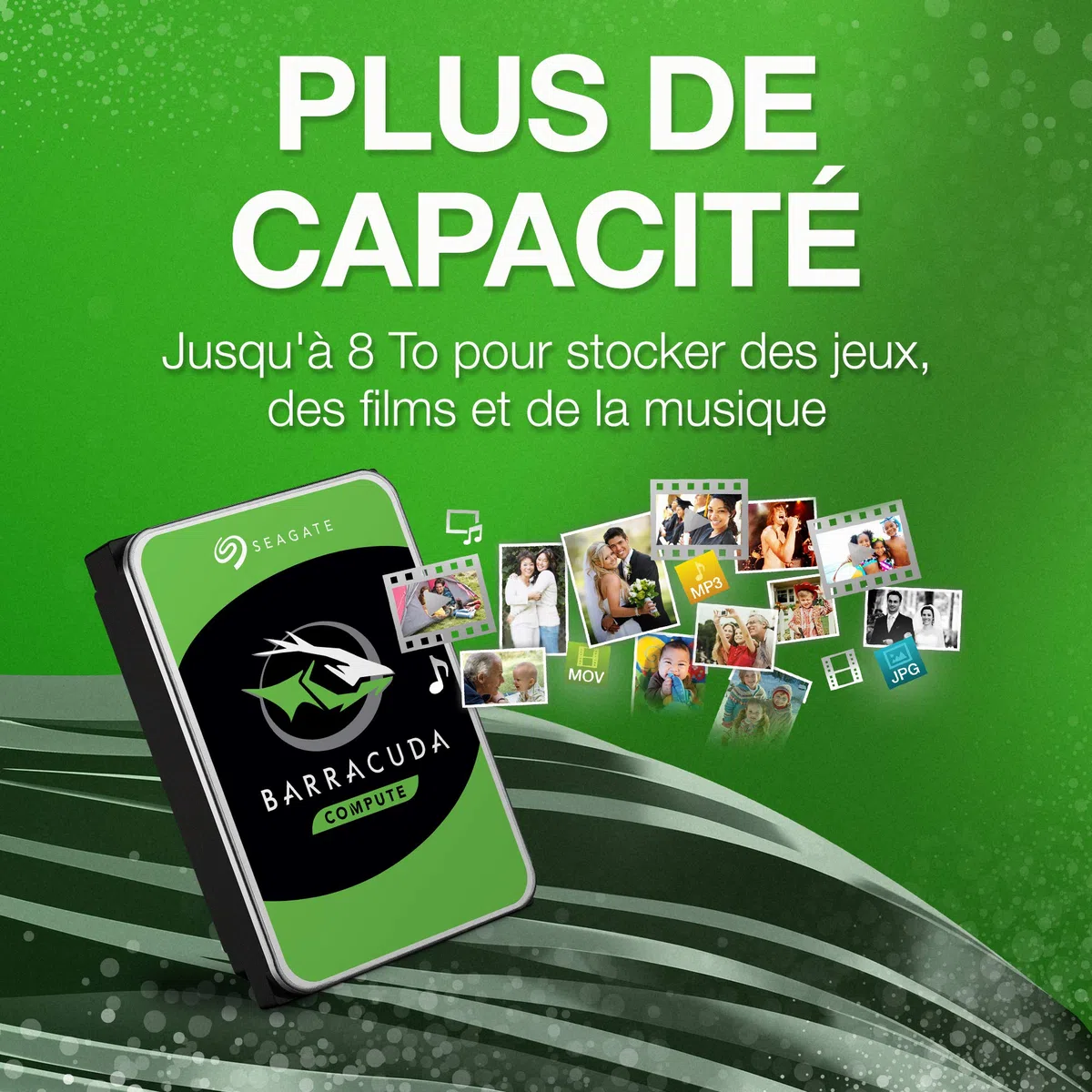 Seagate BarraCuda, 1 To, Disque dur interne HDD – 2,5" SATA 6 Gbit/s 5 400 tr/min, 128 Mo de mémoire cache, pour PC portable (ST1000LM048)