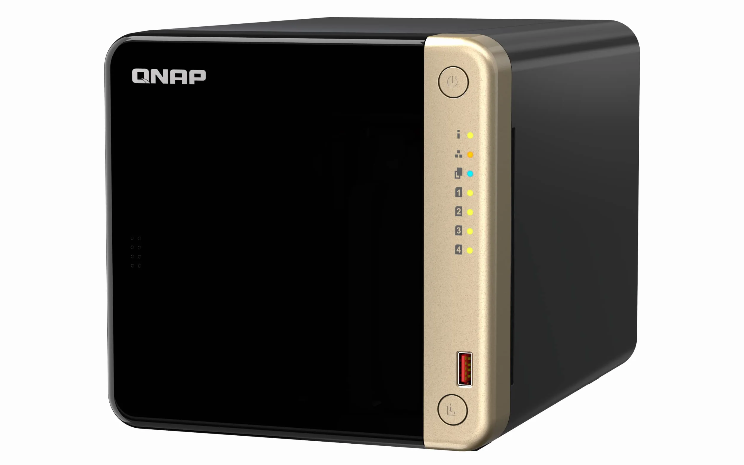 QNAP TS-464-8G-US NAS de Bureau Haute Performance à 4 Baies avec processeur Intel Celeron Quad-Core, emplacements M.2 PCIe et connectivité réseau Double 2,5 GbE (2,5 G/1 G/100 M) (sans Disque)