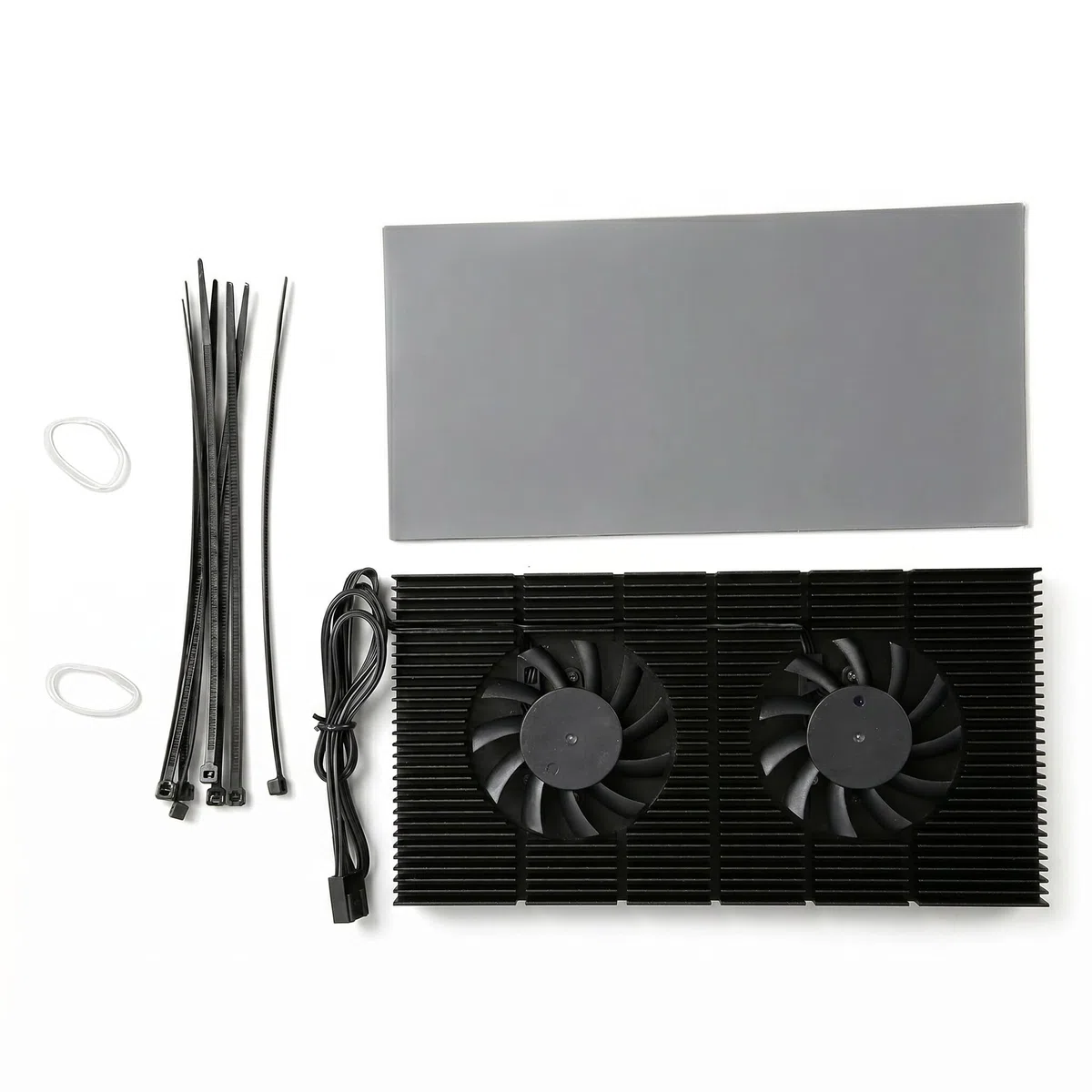 Zunate Radiateur de Plaque Arrière GPU, Dissipateur Thermique de Fond de Panier de Carte Graphique en Alliage D'aluminium Refroidisseur de Mémoire de Fond de Panier à 4 Broches pour RTX3090 3080 3070