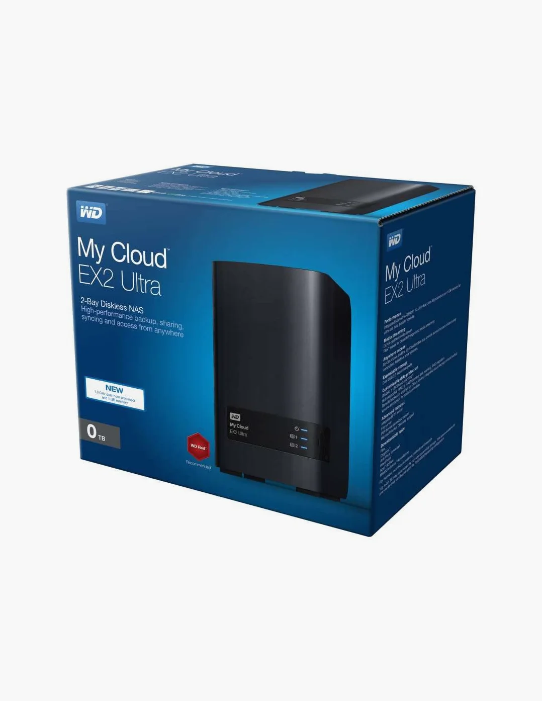 WD 0 To - Diskless My Cloud EX2 Ultra Boîtier NAS 2 baies - Stockage en réseau RAID, synchronisation de fichiers, streaming, serveur média