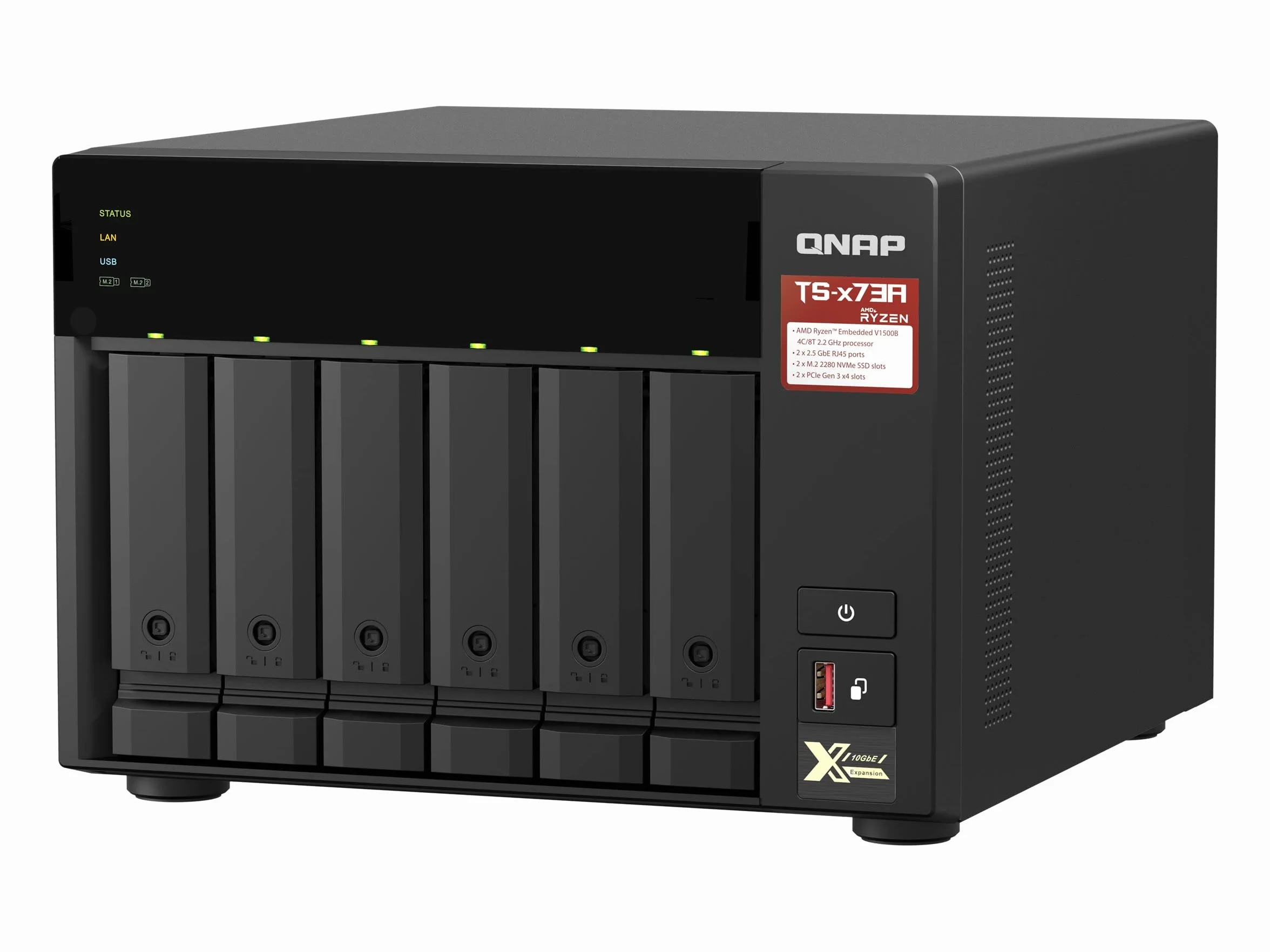 QNAP TS-673A-8G Serveur de Stockage NAS Tower Ethernet/LAN Noir V1500B