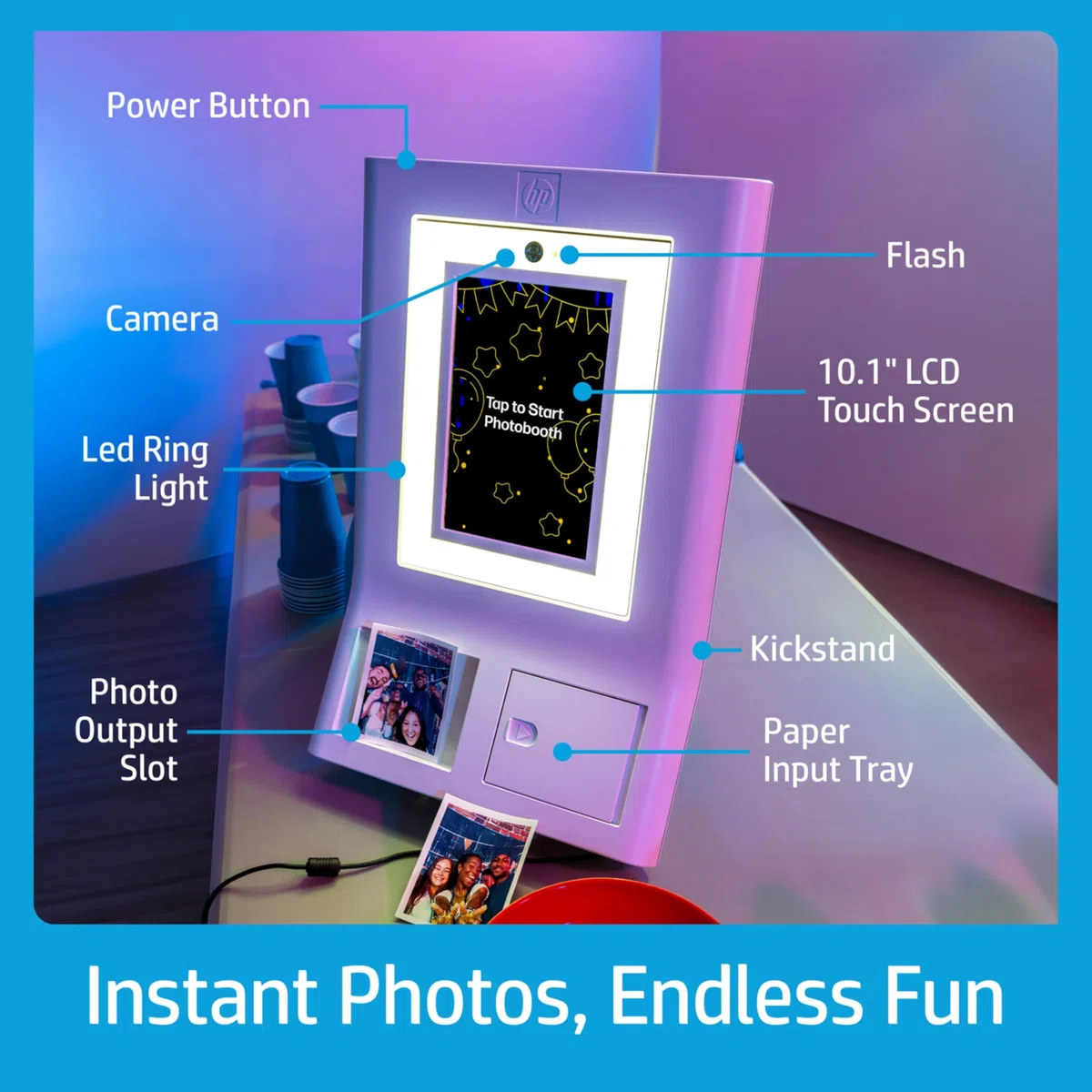 HP Sprocket Photomaton Machine Imprimante Photo Instantanée Couleur (Blanc) Starter Bundle + Papier Zink (100 Feuilles) + Étui de Transport Rembourré