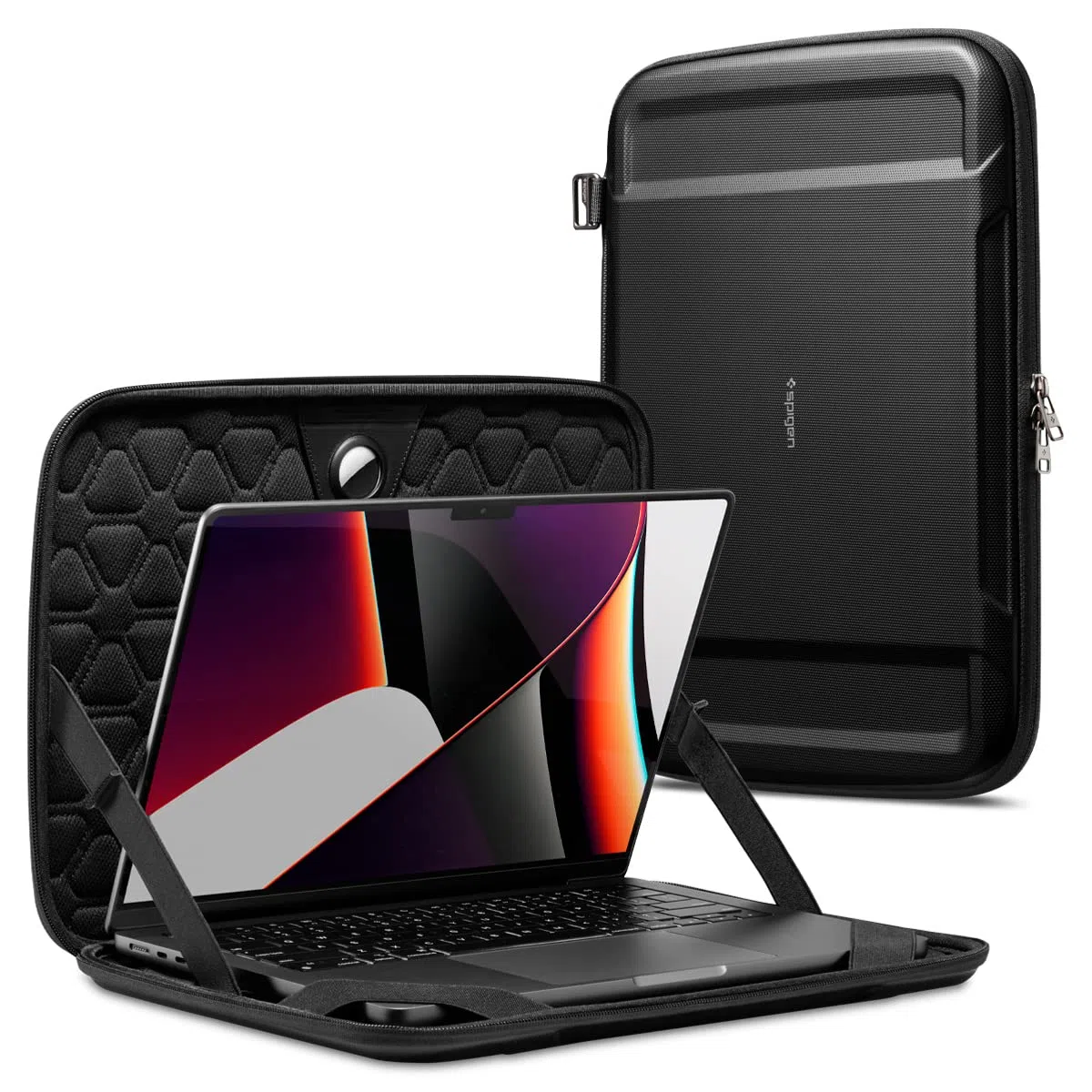 Spigen Rugged Armor Pro Housse pour Ordinateur Portable Compatible avec MacBook 16 Pouces (M5 Pro/Max 2026, M5, M4, M3, M2, M1) et Ordinateurs Portables 16 Pouces - Noir