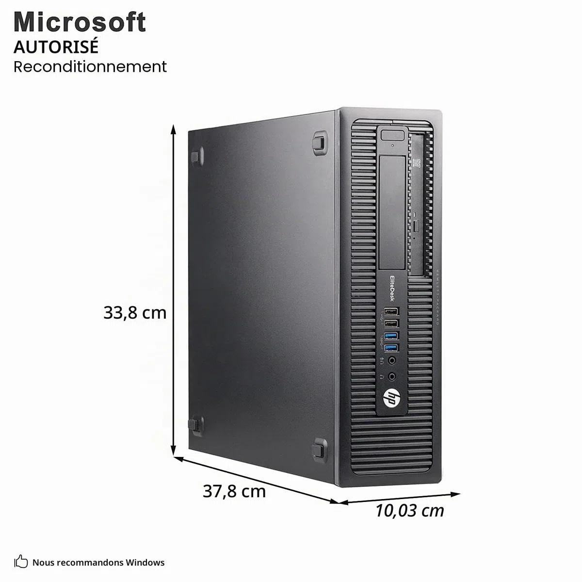 HP EliteDesk 800 G1 SFF Business haute performance ordinateur de bureau PC (Intel Core i5 4570 3,2 G, 16 Go de mémoire RAM DDR3, disque dur de 2 To, DVDROM, HDMI, Win 10 Pro) (certifié