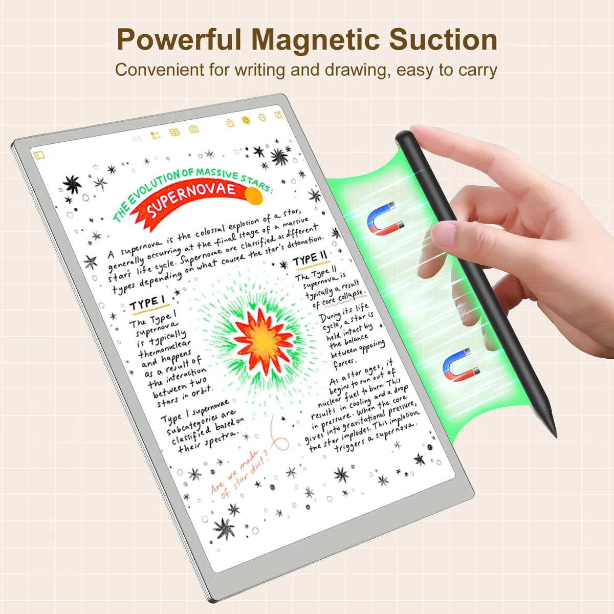 TiMOVO Stylet Magnétique Compatible avec Remarkable Paper Pure/Pro/Pro Move avec Gomme,Stylo Rechargeable avec Sensibilité à la Pression 4096, Inclinaison,Rejet de la Paume et Pointes de Rechange,Noir