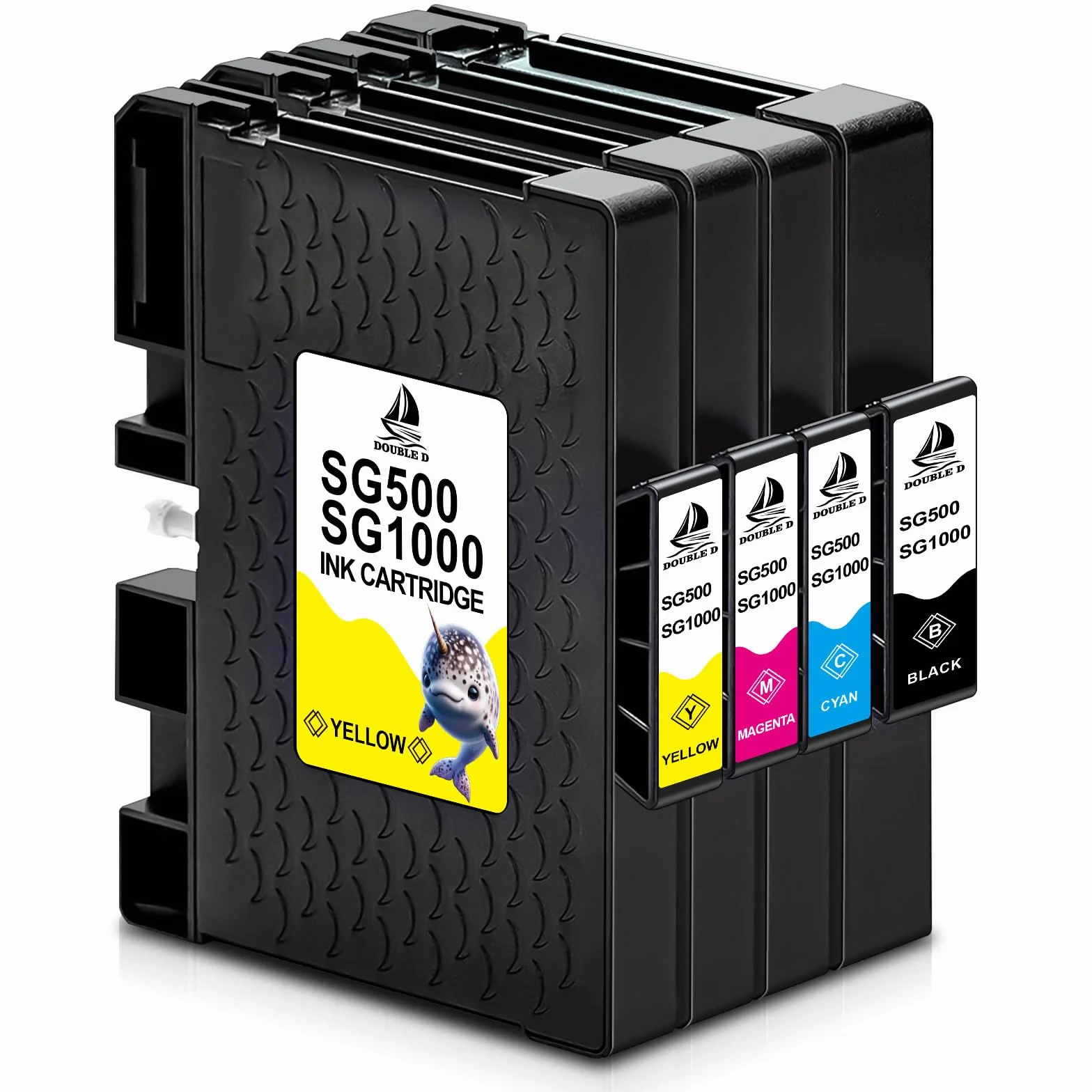 DOUBLE D SG500 SG1000 Subimition Cartouche d'encre Compatible pour Sawgrass Virtuoso SG500 SG1000 Sublimation Imprimante(1 Noir/1 Cyan/1 Magenta/1 Jaune)
