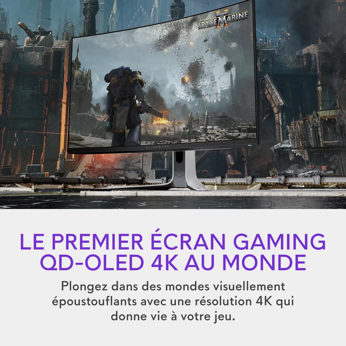 Alienware AW3225QF 32" 4K UHD (3840x2160) 1700R Écran PC Gaming Incurvé, 240Hz, QD OLED, 0.03ms, Compatible NVIDIA G-Sync, HDR, Dolby Vision, USB-C, DisplayPort, 2X HDMI, 4X USB, Garantie 3 Ans