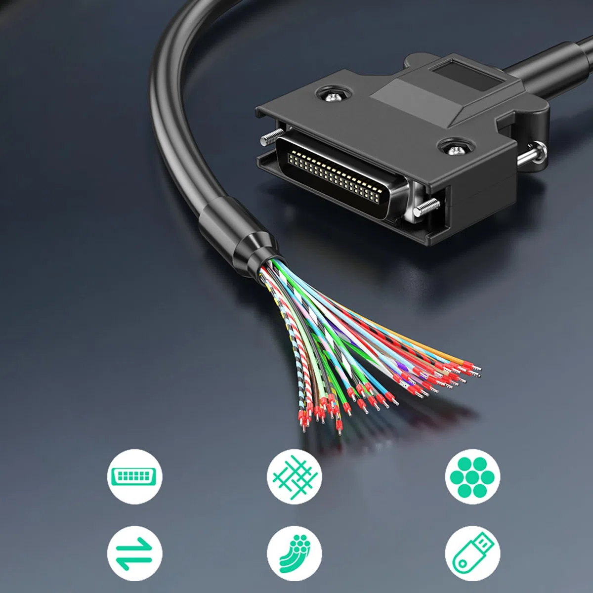 SCSI Câble de connexion avec bornes CN14P CN20P CN26P CN36P CN50P avec fixation push-up/vis Différentes interfaces 6 longueurs