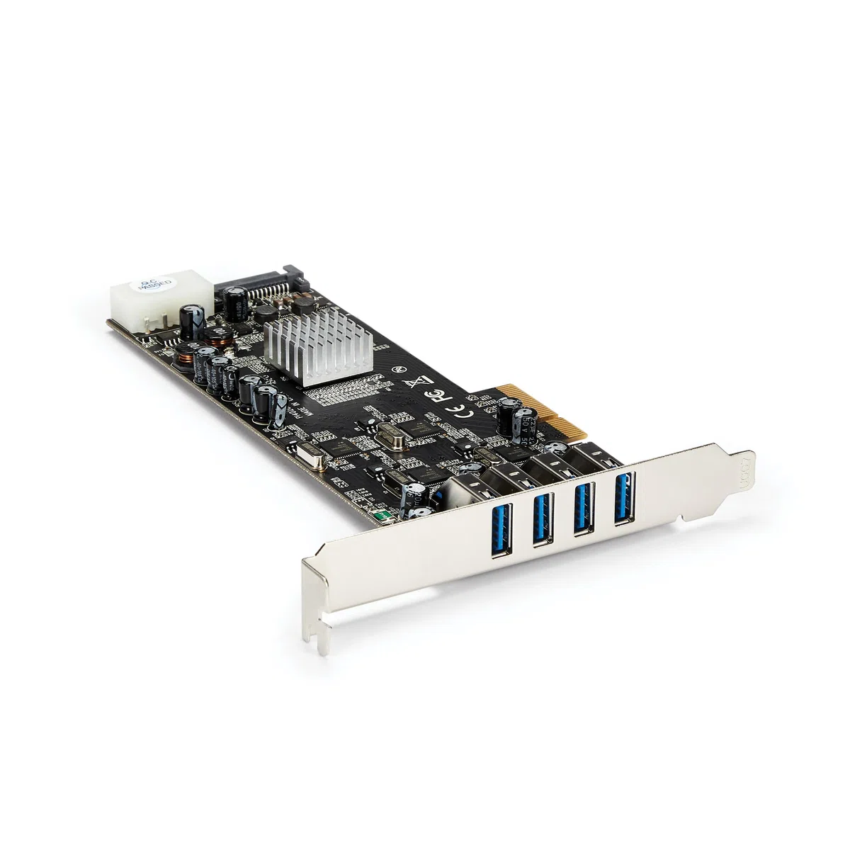 StarTech Carte PCIe 4 Ports USB 3.0, 5Gbps, UASP (PEXUSB3S44V) | Carte d'extension, 4 canaux 5Gbps dédiés, Alimentation SATA / LP4, USB 3.2 Gen 1