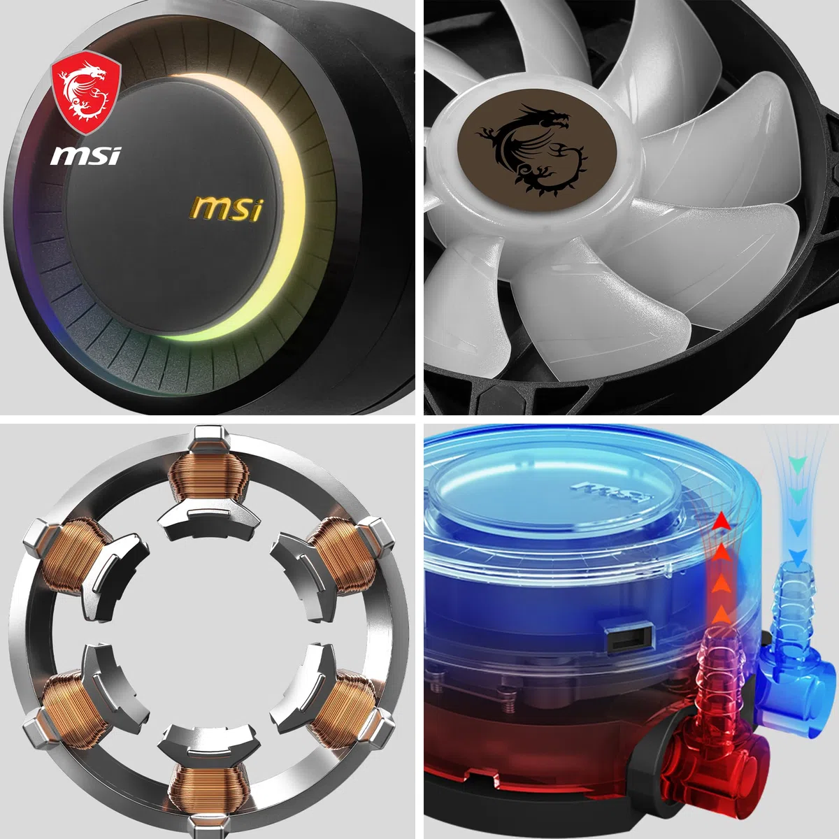 MSI MAG CORELIQUID E360 Kit Watercooling CPU, Plaque Froide en Cuivre Agrandie, Tête Waterblock ARGB & Ventilateurs FDB, Double Chambre, Radiateur Split-Flow, Mystic Light, Compatible AMD & Intel