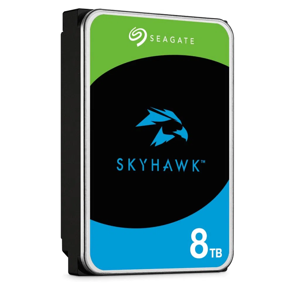 Seagate SkyHawk 8 To, Disque dur interne de surveillance HDD, 3,5" SATA 6 Gbit/s, 256 Mo de mémoire cache,pour système de caméras de sécurité, services Rescue valables 3 ans (ST8000VX004)
