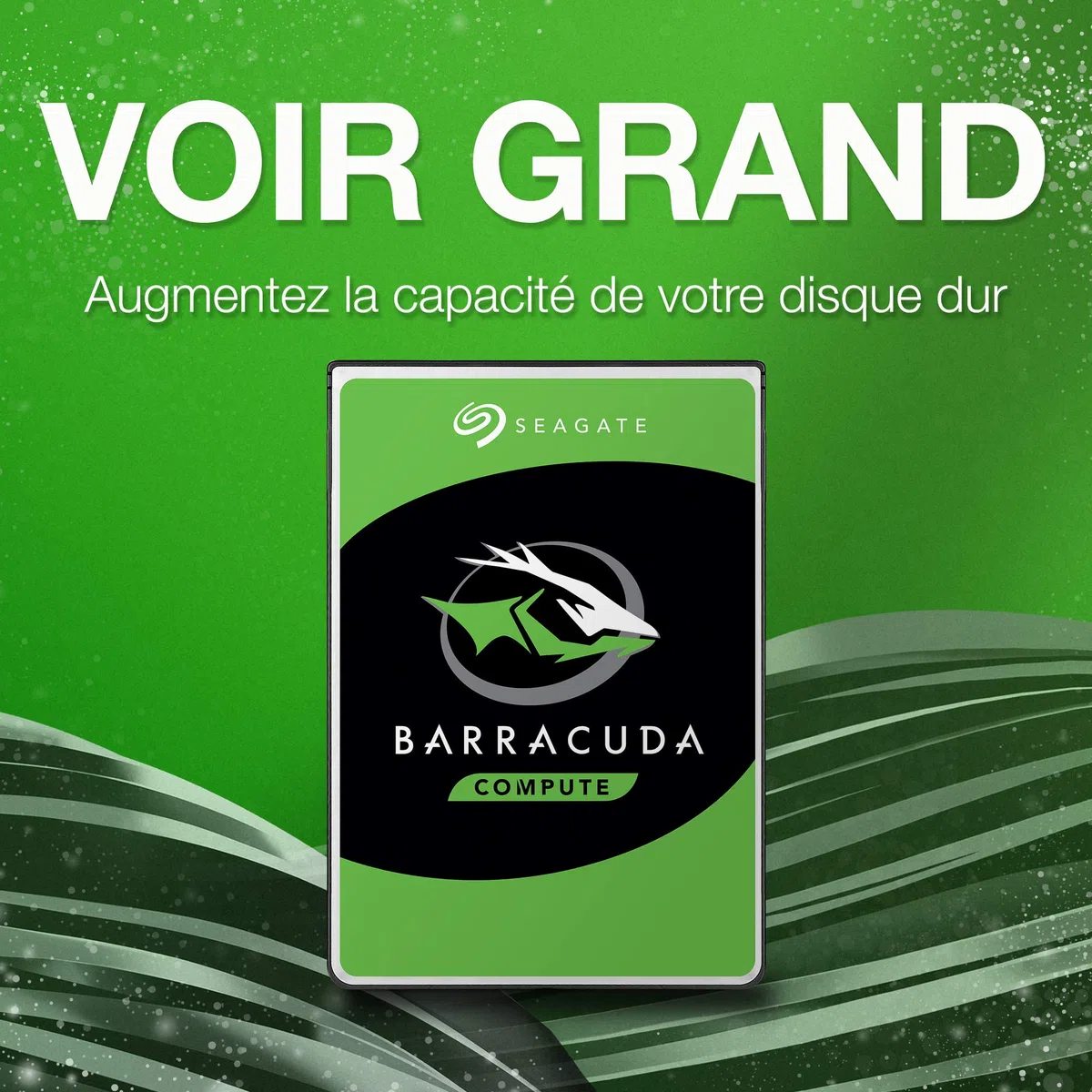 Seagate BarraCuda, 1 To, Disque dur interne HDD – 2,5" SATA 6 Gbit/s 5 400 tr/min, 128 Mo de mémoire cache, pour PC portable (ST1000LM048)