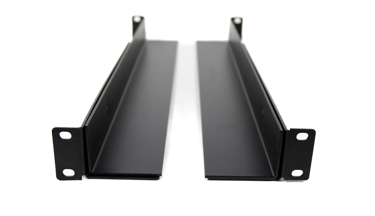 Cobox kit de 2 équerres pour Rack 1U, 19" - Profondeur Réglable : Min. 490mm - Max. 630mm. Kit de 2 Rails en « L » pour Baie et Coffret Informatique 19 Pouces 1U, Ajustable. Couleur Noir