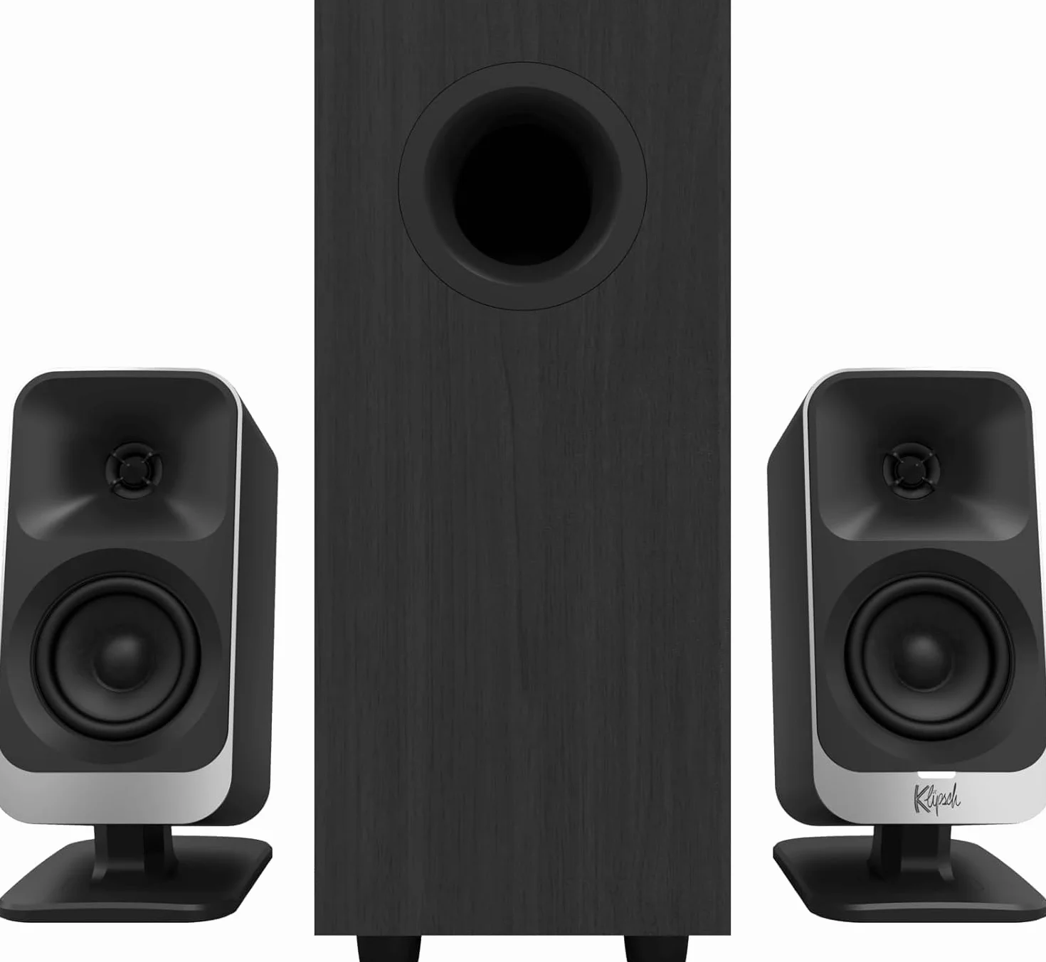 Klipsch ProMedia Lumina 2.1 Enceinte de Bureau – Son américain légendaire, USB-C, Bluetooth 5.3, éclairage Individuel, Caisson de Basses Compact, Noir