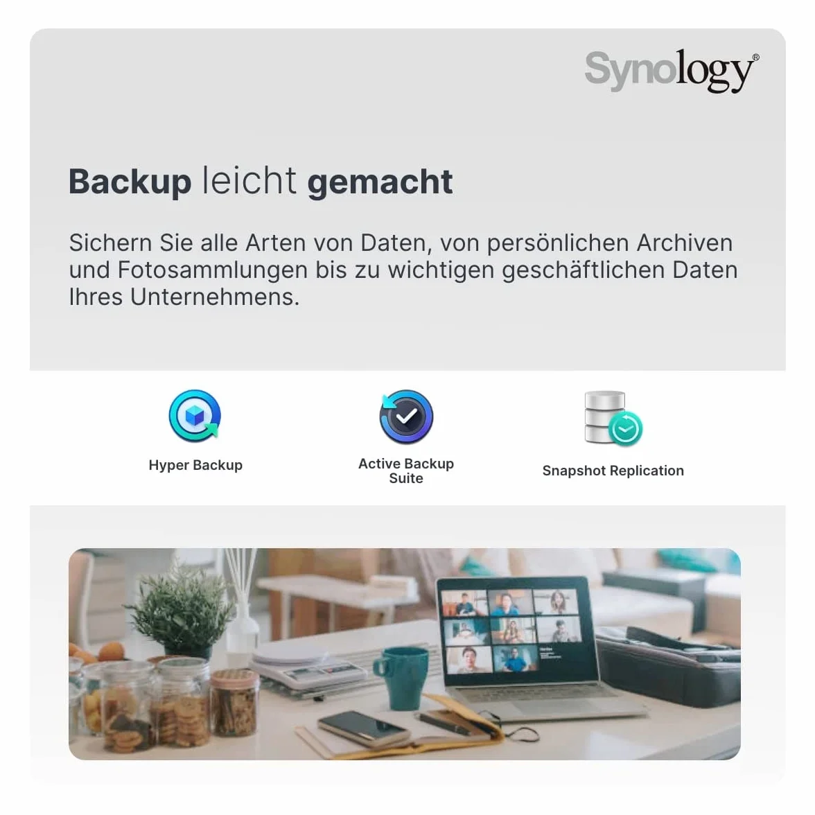 Synology DS220+ 68B0AN0 Intel Celeron J4025 Station de Disque, 2 Go de RAM, 2 x RJ-45 1 GbE avec 2 x 10 to WD Red Plus HDD WD101EFBX