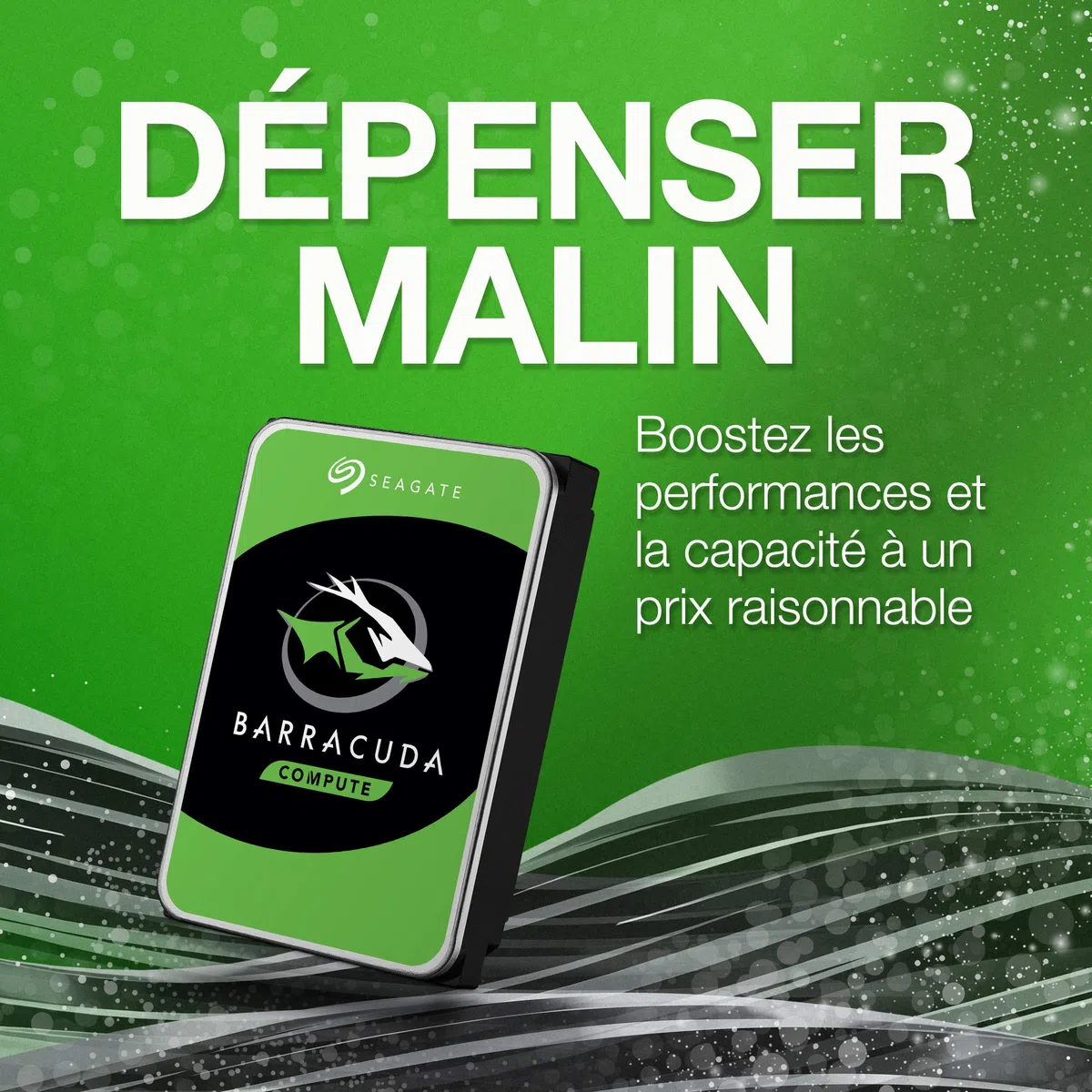 Seagate BarraCuda, 1 To, Disque dur interne HDD – 2,5" SATA 6 Gbit/s 5 400 tr/min, 128 Mo de mémoire cache, pour PC portable (ST1000LM048)