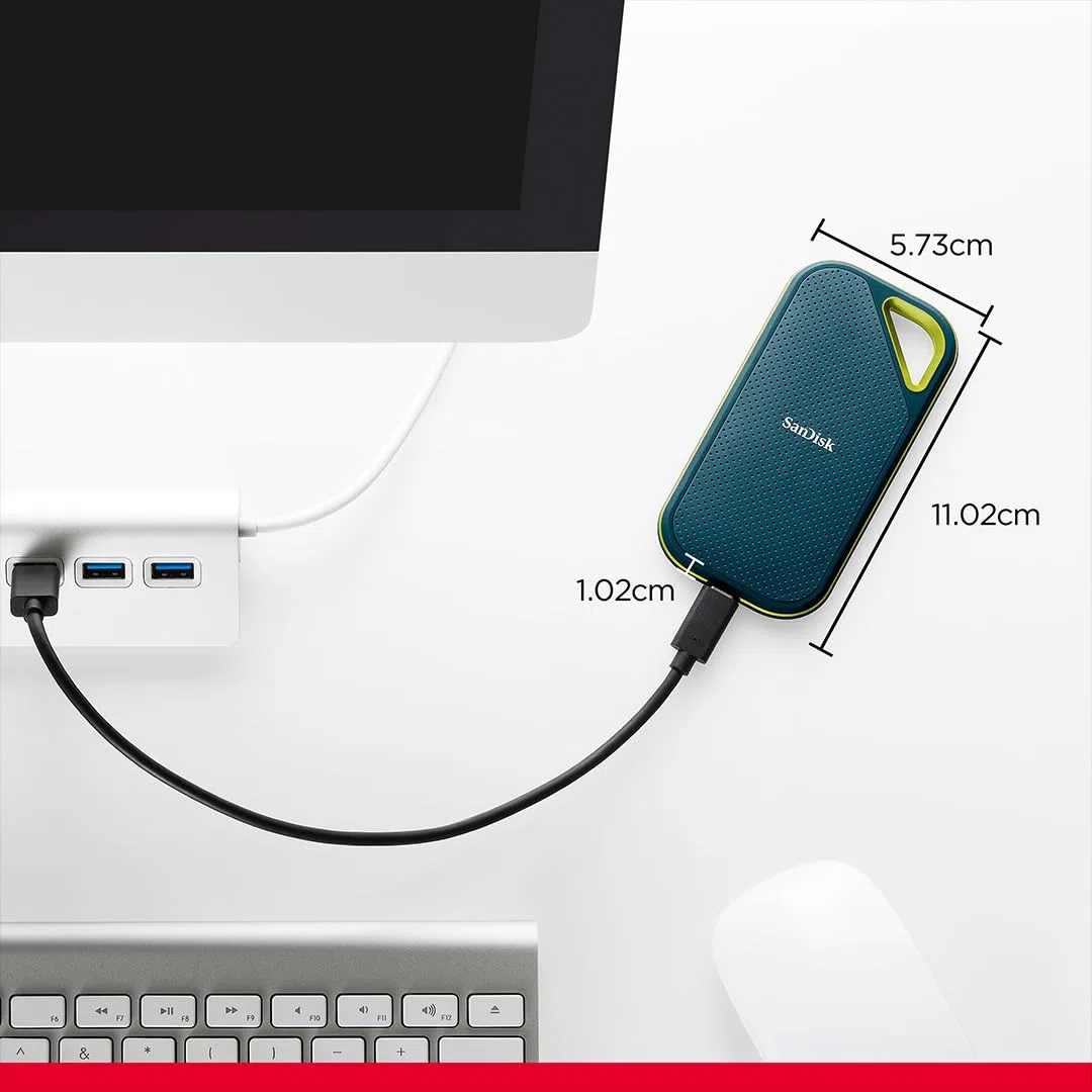 SANDISK Extreme Pro Portable SSD 2TB (up to 2000MB/s Read/Write speeds, 256 bit AES Hardware encryption, up to Three-Meter Drop Protection, IP65 Water and Dust Resistance) Monterey