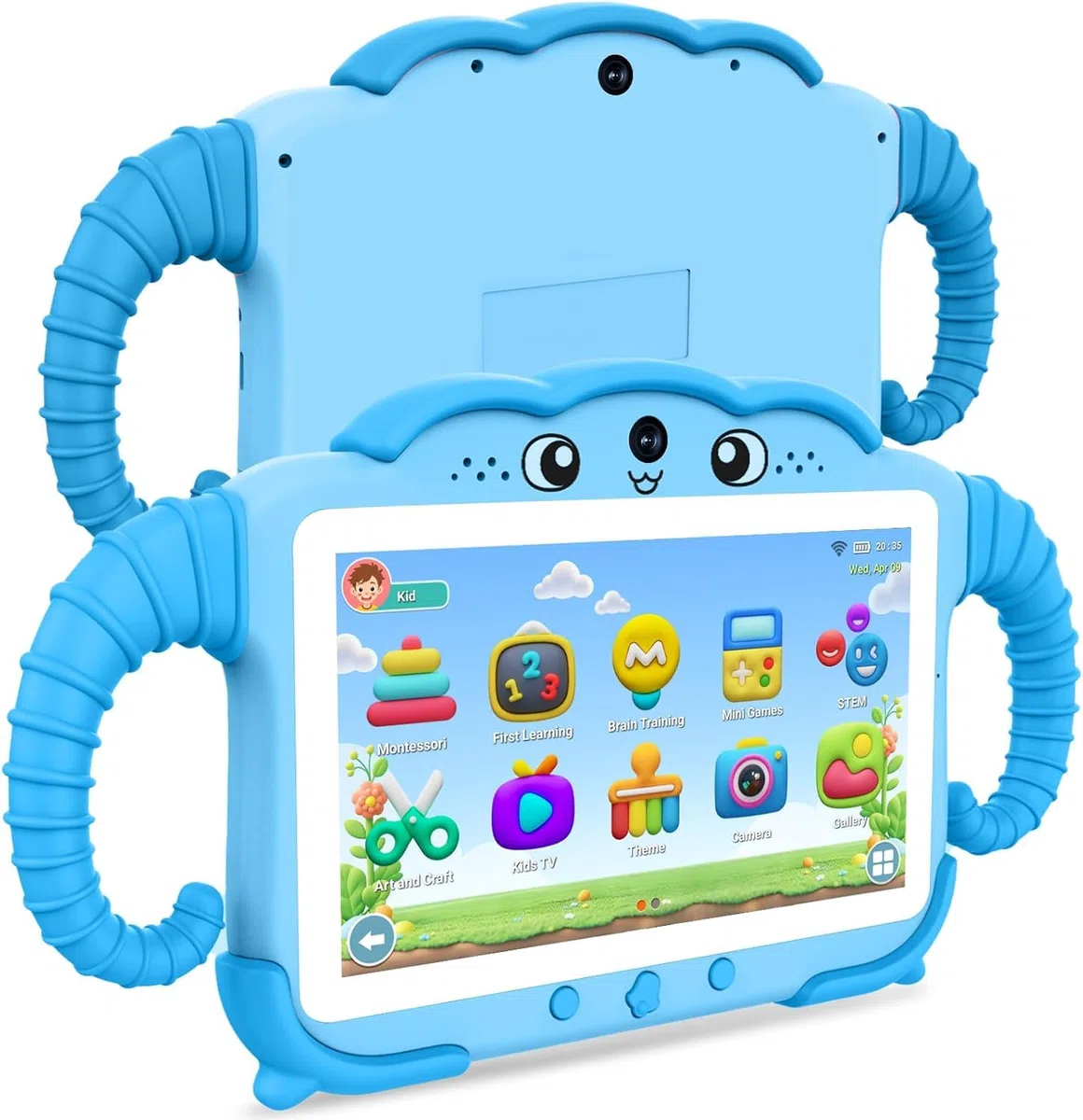 Tablette pour Enfant 7 Pouces Android Tablette Enfants avec WiFi Bluetooth ContrôLe Parental Logiciel Enfant Pré-Installé Quad Core 32Go ROM Tablette Tactile Educative Youtube Google Play (Bleu)