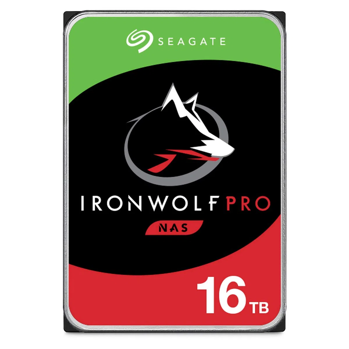 Seagate IronWolf Pro 16 To, Disque dur interne NAS HDD, CMR 3,5" SATA 6 Gbit/s, 256 Mo de mémoire cache, pour NAS RAID, services Rescue valables 3 ans (ST16000NE000)