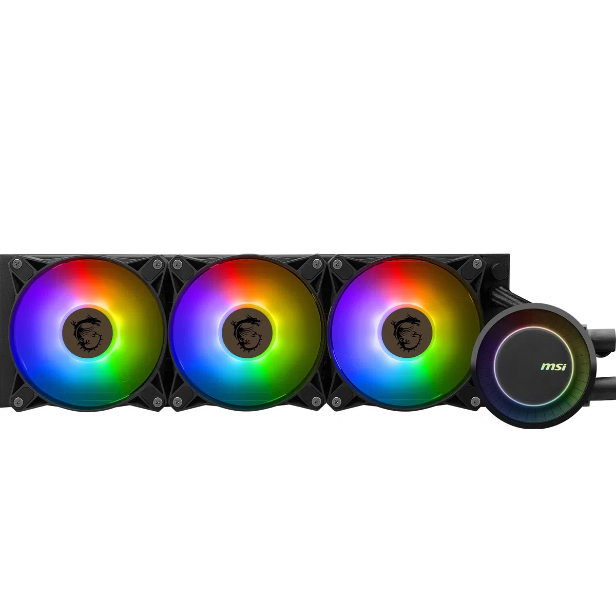 MSI MAG CORELIQUID E360 Kit Watercooling CPU, Plaque Froide en Cuivre Agrandie, Tête Waterblock ARGB & Ventilateurs FDB, Double Chambre, Radiateur Split-Flow, Mystic Light, Compatible AMD & Intel
