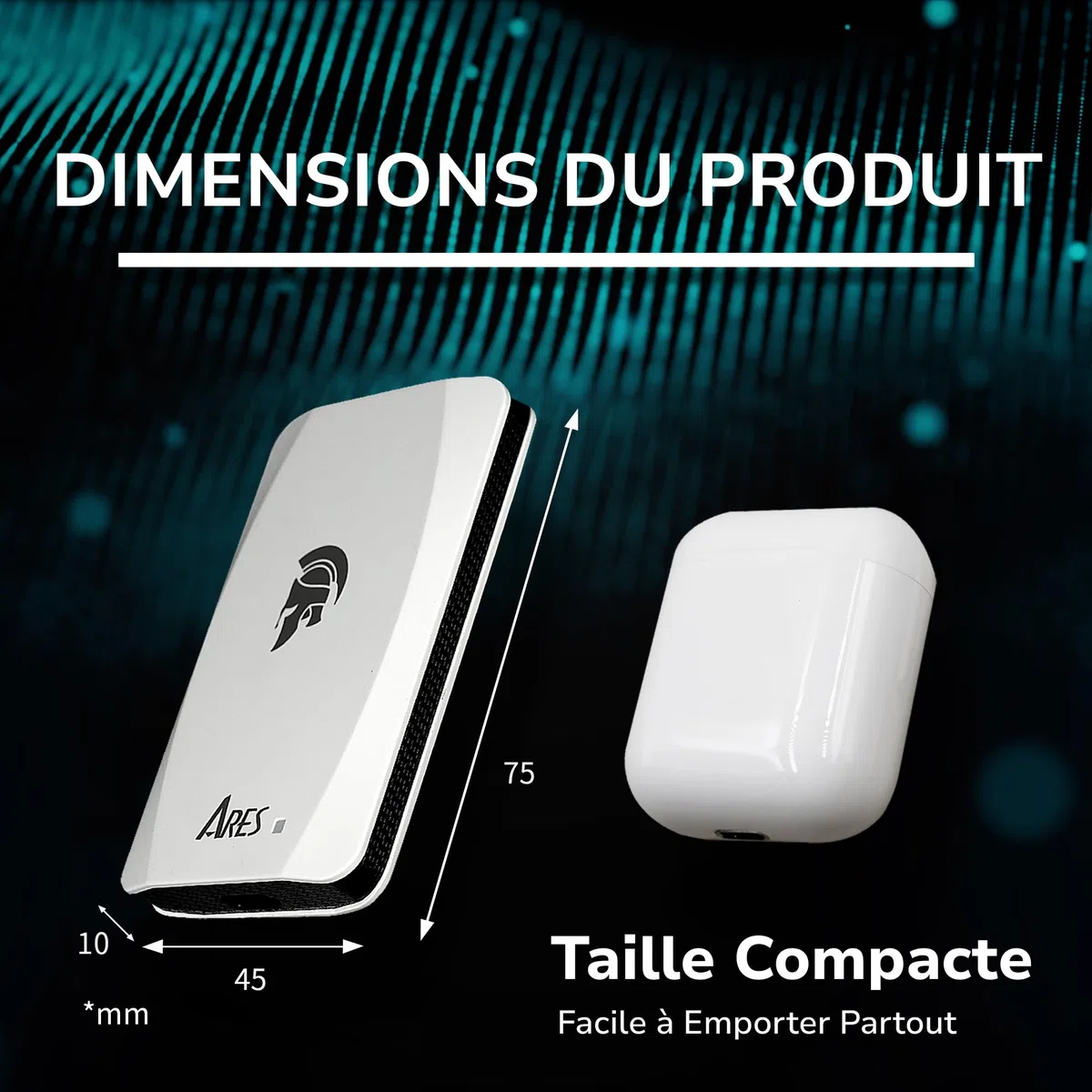 DATO SSD Externe 2 to, USB 3.2 Gen 2x1, Jusqu’à 1050/1000 Mo/s, Type C - ARES Torch Série