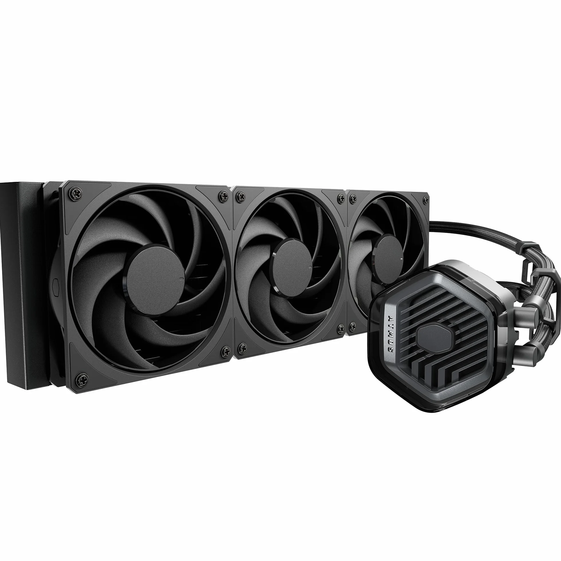 Cooler Master MasterLiquid 360 Atmos Stealth Watercooler CPU - Kit Watercooling AIO (TDP 300W), Pompe à Double Chambre, Ventilateurs Mobius 120 Black préinstallés, Brackets LGA1851/1700 & AM5/AM4