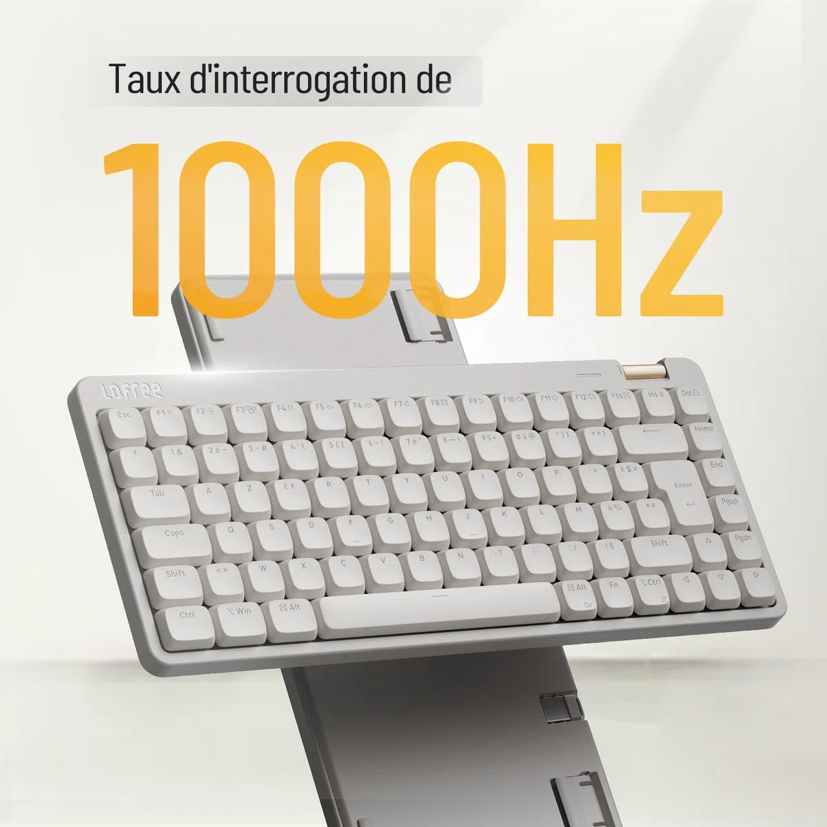 LOFREE Clavier mécanique Flow Lite84 Touches sans Fil Rechargeable Interchangeable avec récepteur2.4G, Connexion BT et Filaire pour Windows Mac Interrupteurs linéaires(Marble) Disposition FR