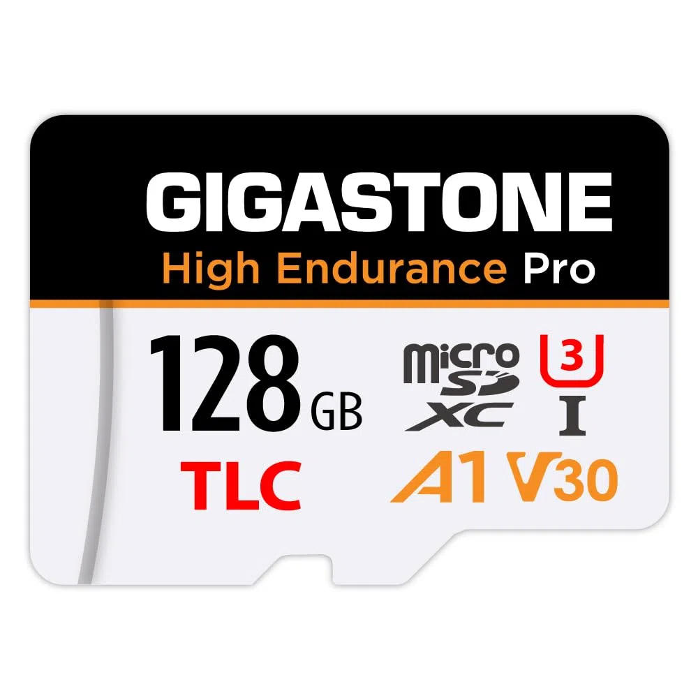 [Récupération de données Gratuite de 5 Ans] GIGASTONE Carte Micro SD 128 Go, Haute Endurance Pro Series Vitesse jusqu'à 100 Mo/s, Compatible avec Rove Viofo Vantrue, Camera embarquée
