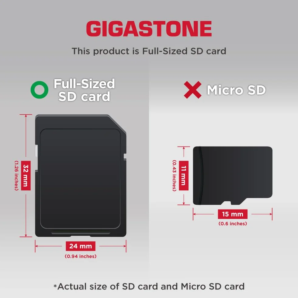 GIGASTONE Camera Plus Lot de 2 Cartes mémoire SD SDHC UHS-I U1 Classe 10 pour Appareil Photo numérique Canon avec 1 Mini étui 32 Go