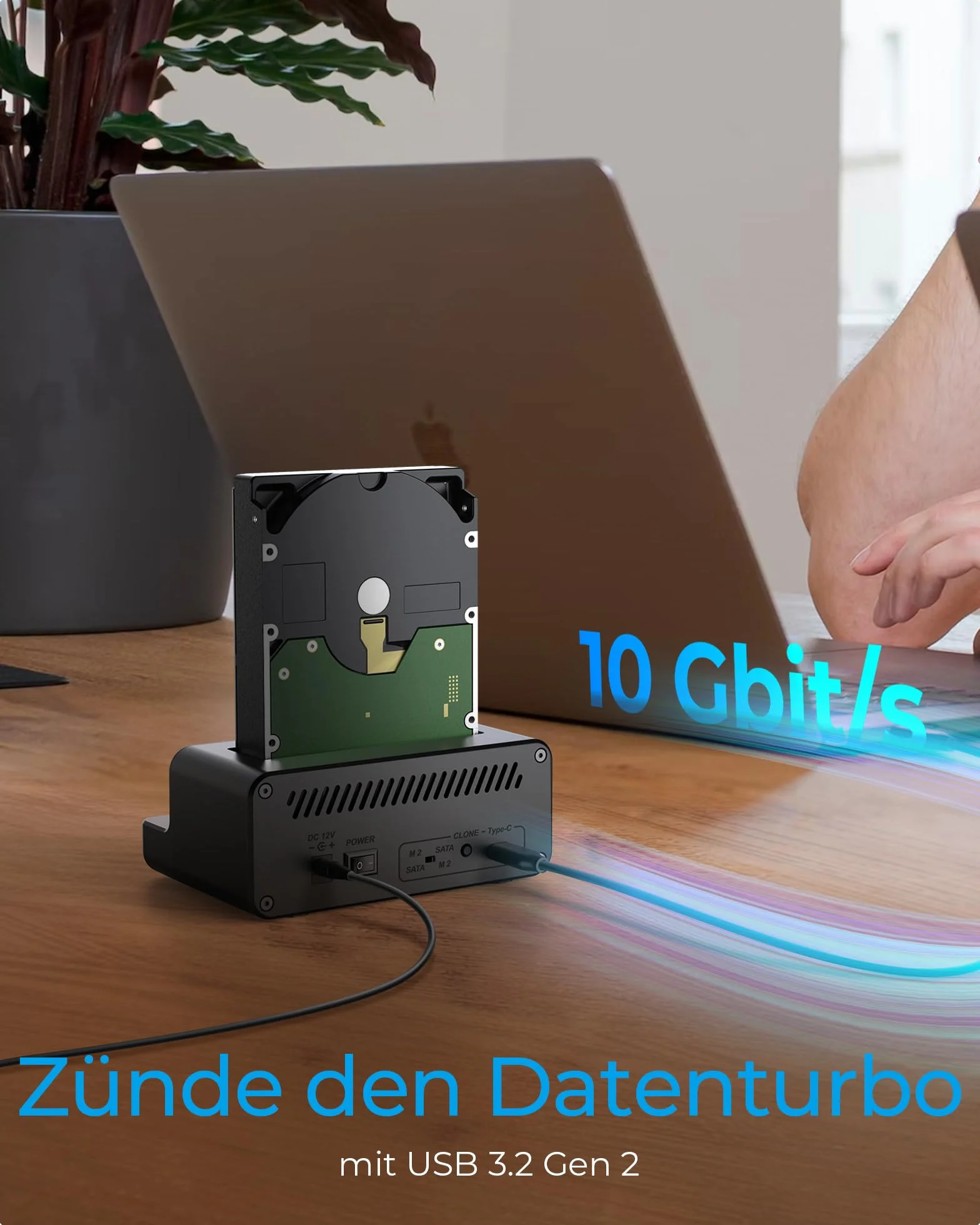 ICY BOX HDD / M.2 NVMe SSD Docking Station USB 3.2 Gen 2 (10 Gbit/s), Station de clonage de disques durs & lecteur (SATA 2,5/ 3,5 pouces & M.2 NVMe), Externe, Adaptateur, USB-C, USB-A, IB-2914MSCL-C31