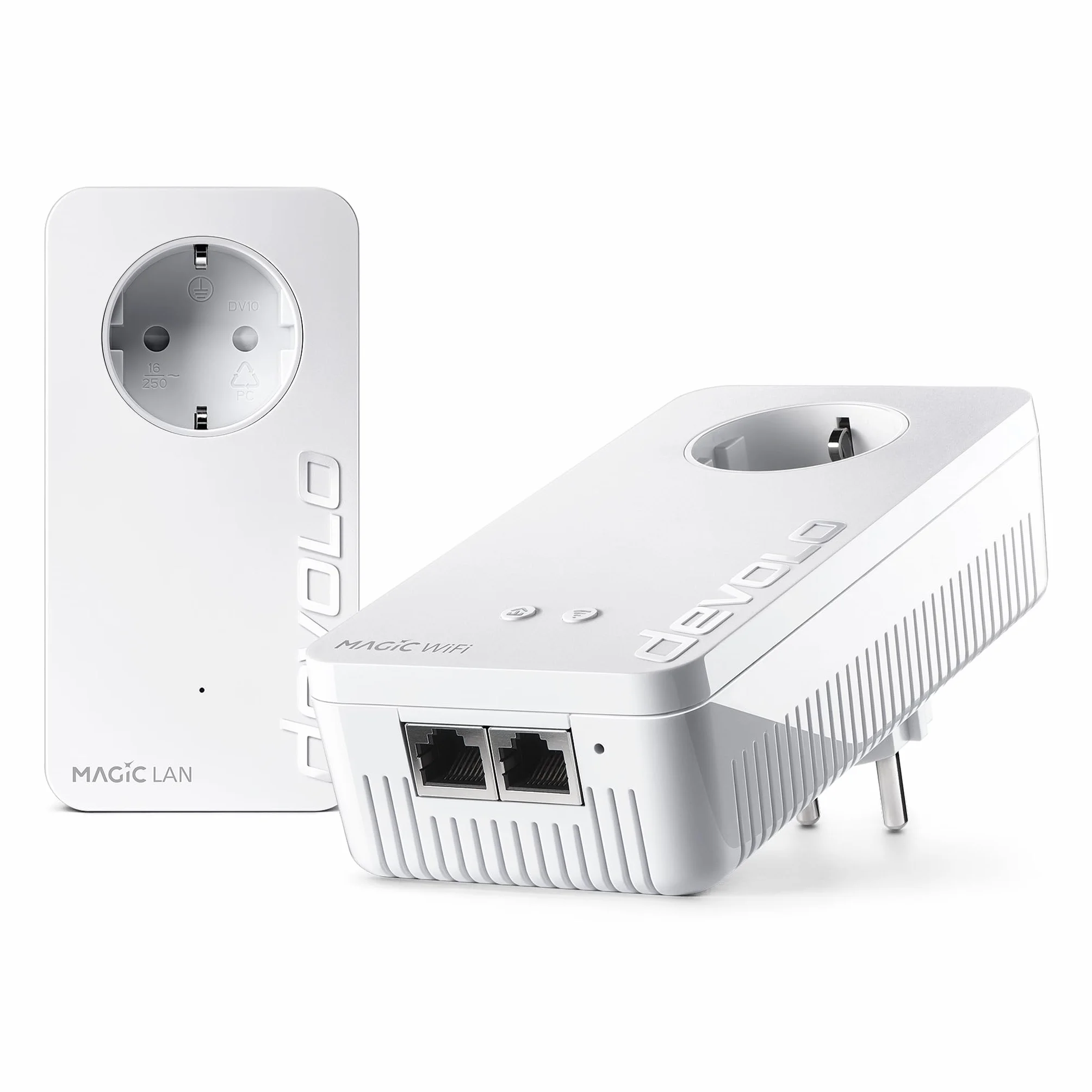 devolo Kit de démarrage WiFi 6 8823 Magic 2, adaptateur CPL WiFi - jusqu'à 2 400 Mbps, prise WiFi maille, 2X Gigabit LAN, point d'accès, dLAN 2.0, blanc