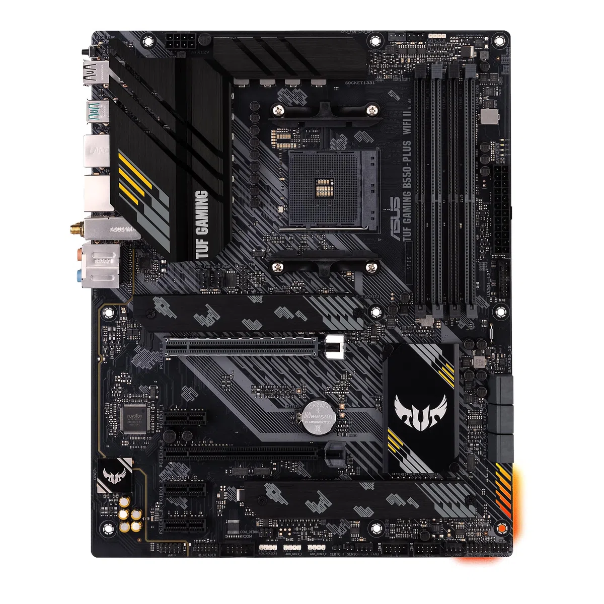 ASUS TUF GAMING B550-PLUS WI-FI II – Carte mère AMD B550 Ryzen AM4 ATX (PCIe 4.0, 2 x M.2, 10 DrMOS, Intel WiFi 6, 2.5 Gb Ethernet, HDMI, DisplayPort, USB 3.2 Gen 2, Thunderbolt 3, Aura Sync RGB)