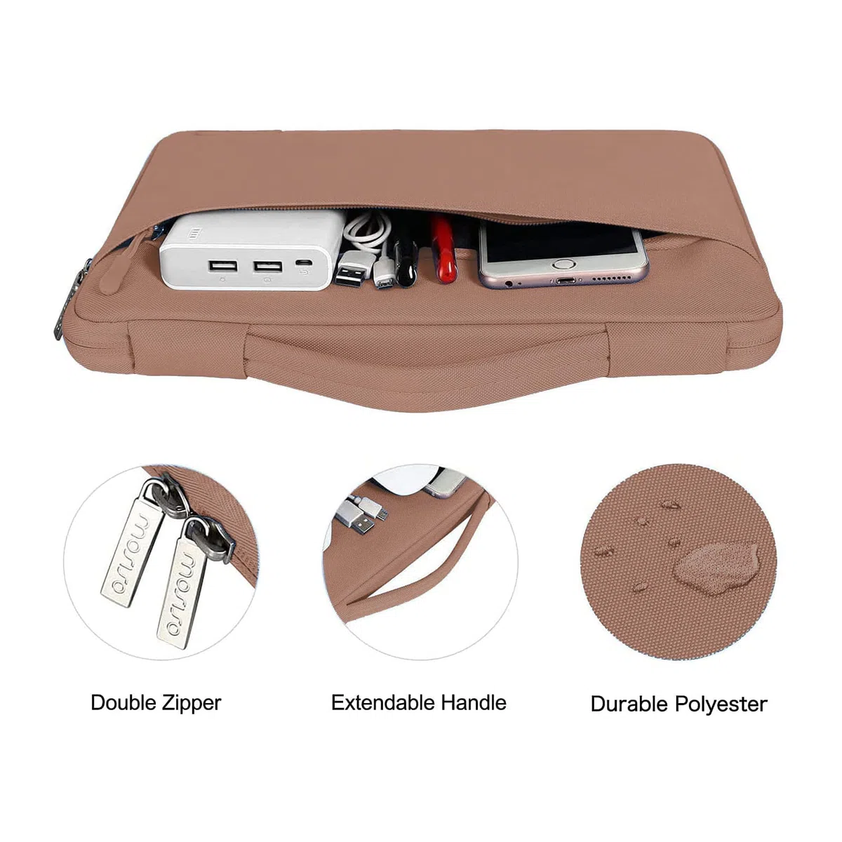 MOSISO Coque Compatible avec MacBook Air 13 Pouces 2022-2018 A2337 M1 A2179 A1932 Retina,Étui Rigide Plastique Case&Sac de Transport&Housse Clavier&Protecteur D'écran&Couverture Webcam,Caramel Marron