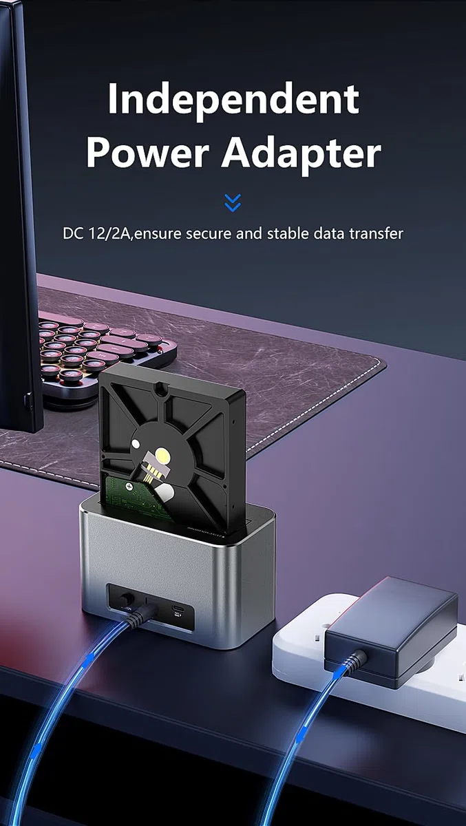 Station d'accueil pour Disque Dur, Station d'accueil USB 3.2 10 Gbps, boîtier SSD Externe en Aluminium à Double Baie USB C pour lecteurs M.2 NVMe/SATA et SSD/HDD SATA 2,5''/3,5''