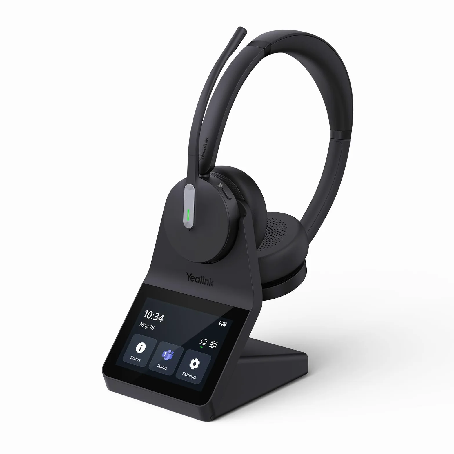 Yealink Casque sans Fil WH64 Pro DECT et Bluetooth, écran Tactile 3,5", Compatible Teams, UC et Zoom, Double oreillette, portée de 185 m, autonomie en Conversation de 32 Heures