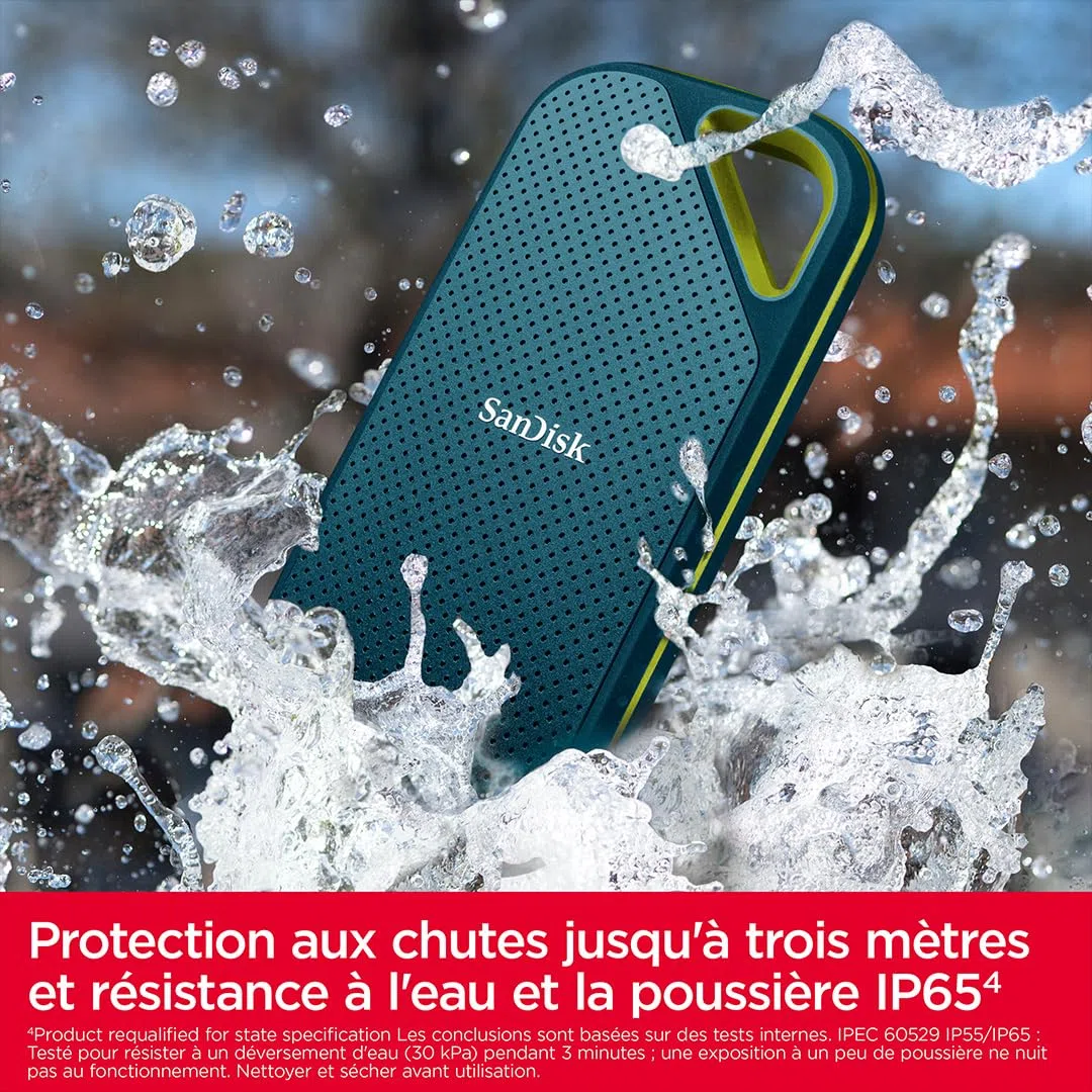 SANDISK Extreme Pro Portable SSD 2TB (up to 2000MB/s Read/Write speeds, 256 bit AES Hardware encryption, up to Three-Meter Drop Protection, IP65 Water and Dust Resistance) Monterey