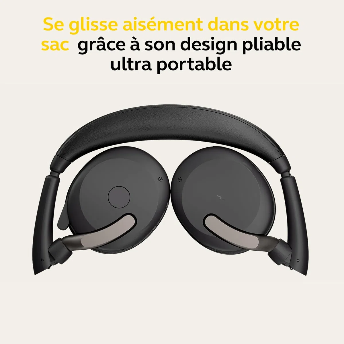 Jabra Evolve2 65 Flex - Casque stéréo avec Bluetooth, Socle de Recharge sans Fil, Technologie antibruit ClearVoice et ANC Hybride - Compatible avec Toutes Les principales Plateformes (UC) - Noir