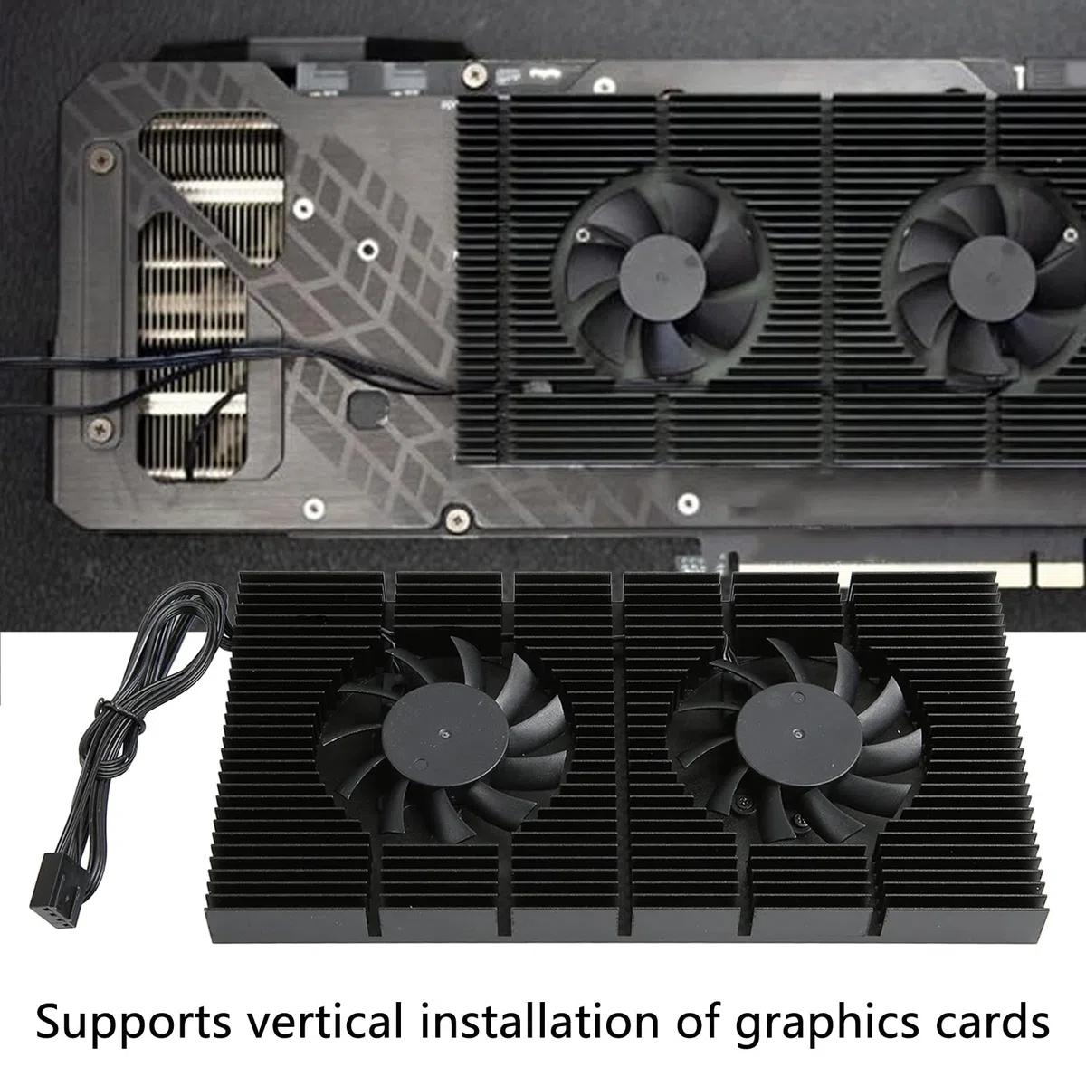 Zunate Radiateur de Plaque Arrière GPU, Dissipateur Thermique de Fond de Panier de Carte Graphique en Alliage D'aluminium Refroidisseur de Mémoire de Fond de Panier à 4 Broches pour RTX3090 3080 3070
