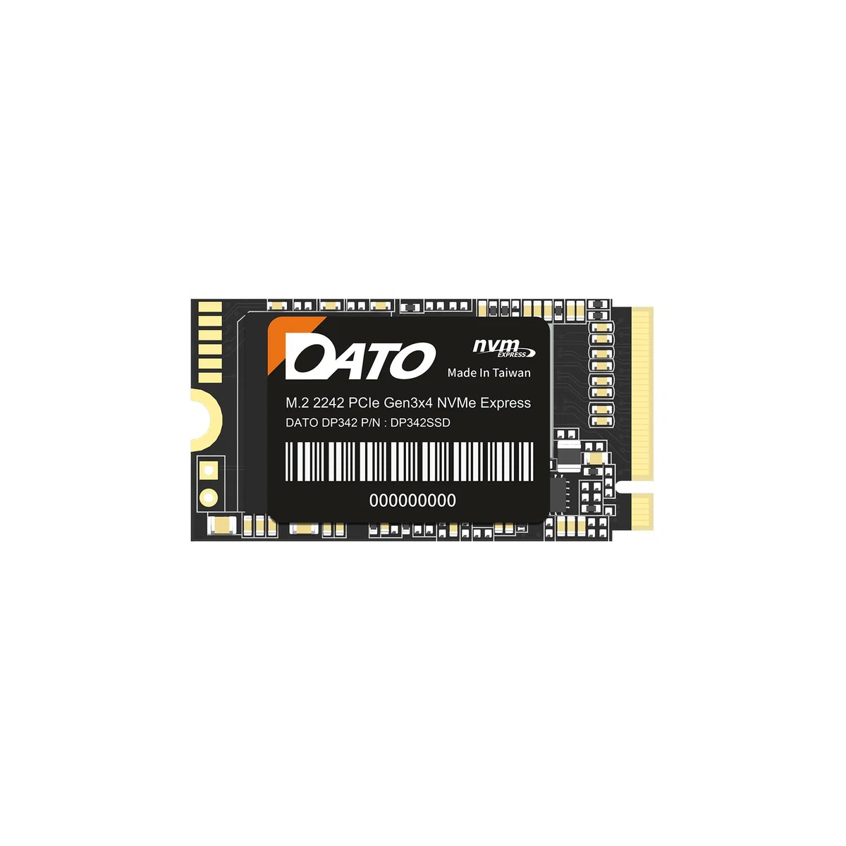 DATO SSD Interne 1 to, PCIe Gen3x4 NVMe M.2 2242 SSD, Jusqu’à 2500/1700 Mo/s - DP342 Série
