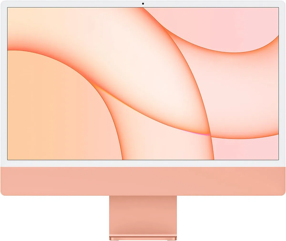 2021 Apple iMac avec Apple M1 Chip avec 8-core CPU (24-pouces, 256GB SSD Stockage) (AZERTY France) Orange (Reconditionné)