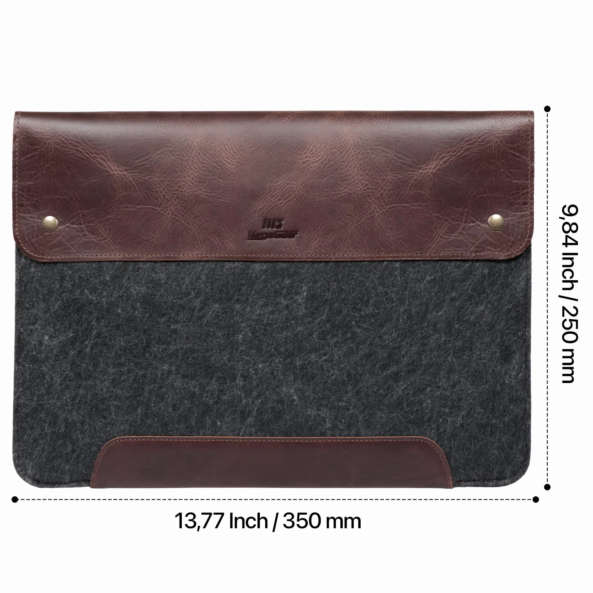 MegaGear Housse en Cuir Véritable et Polaire Compatible avec MacBook Pro 16/14 (M5, M4, M3, M2, M1) & MacBook Pro 15 & MacBook Air 13.6, 13 (M5, M3, M2, M1) 2020-2026