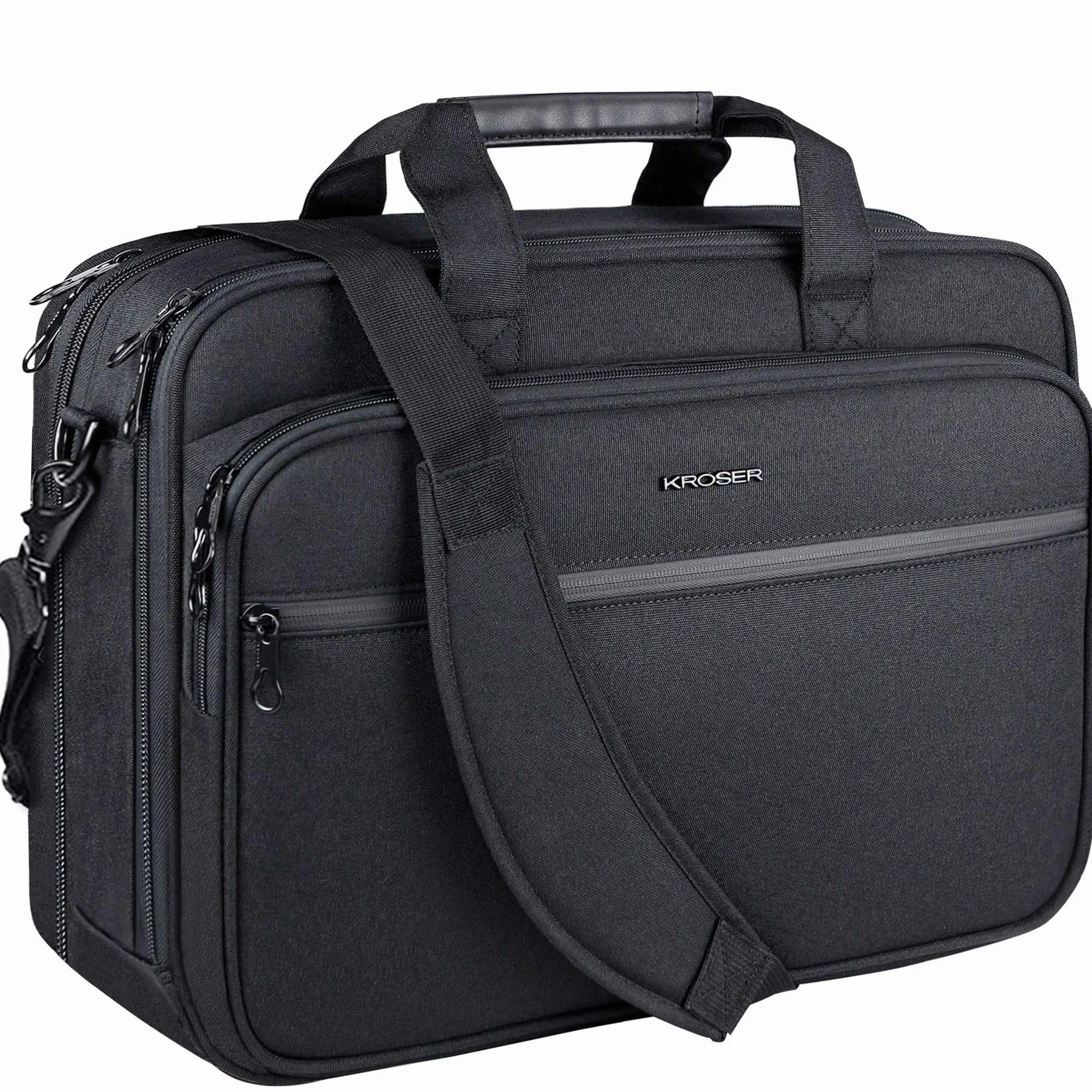 KROSER Sacoche pour Ordinateur Portable Imperméable Extensible Sac Messenger à Bandoulière pour Voyage/Affaires/École/Homme/Femme Laptop Bag