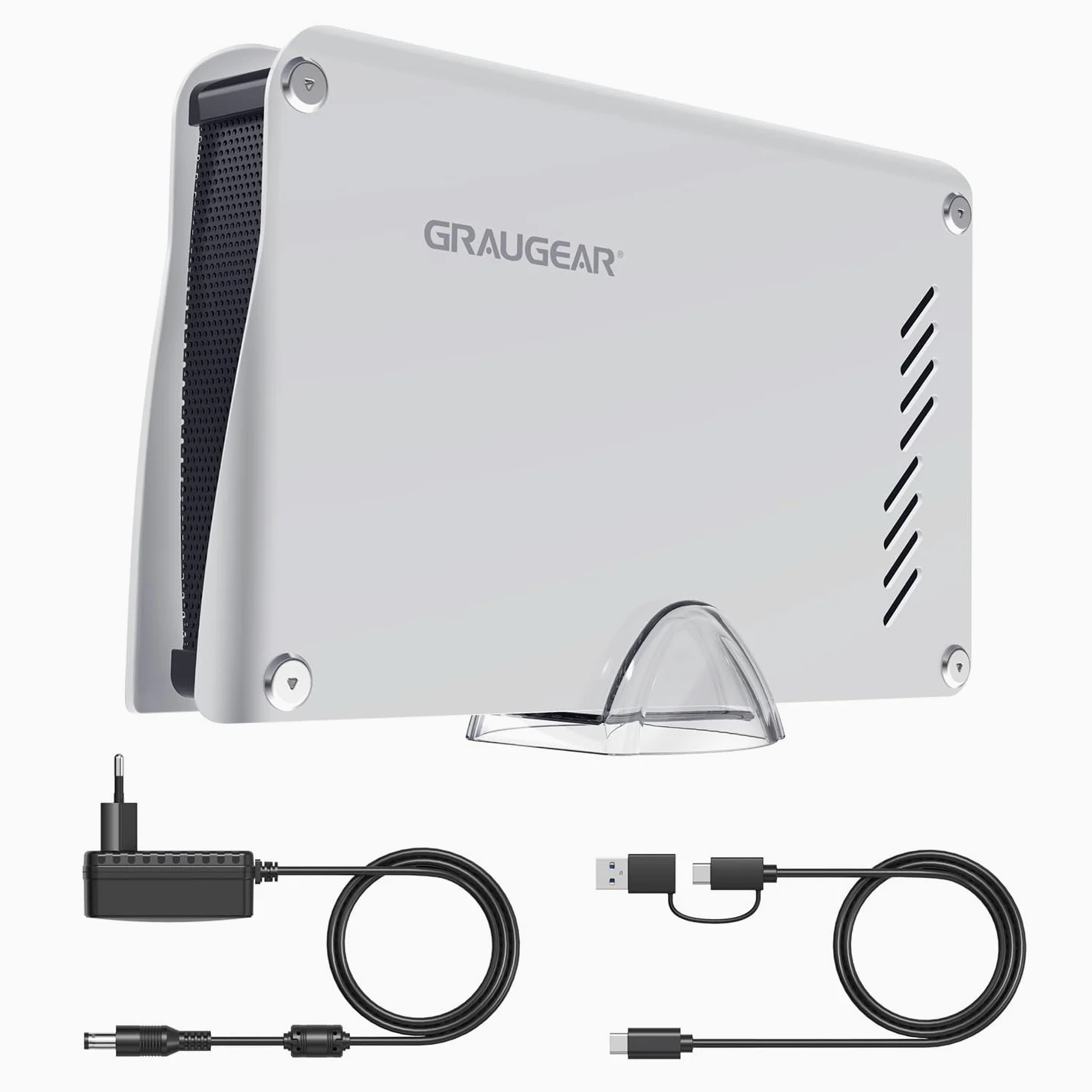 GRAUGEAR Disque Dur Externe 4TB - Compatible PS5/PS4, Haute Vitesse USB 3.2, Boîtier Durable en Aluminium, avec Câbles USB-C et USB-A