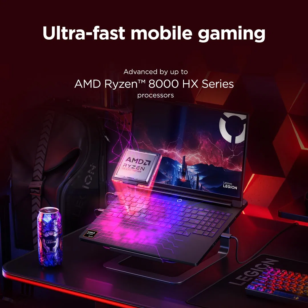 Lenovo Legion Pro 7 16AFR10H - Ordinateur Portable Gaming 16'' OLED (AMD Ryzen 9 9955HX3D, RAM 64Go, SSD 2To, NVIDIA RTX 5080 16GB) Clavier RGB rétroéclairé AZERTY Français - Noir Eclipse