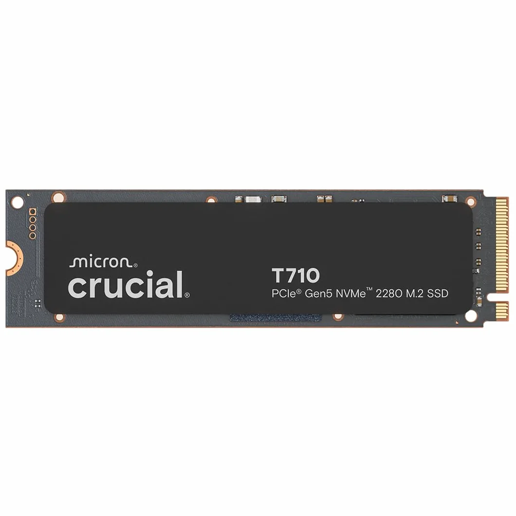 Crucial T710 SSD 1To PCIe 5.0 x4 Gen5 NVMe M.2, Lecture jusqu'à 14900 Mo/s, écriture jusqu'à 13700 Mo/s, Ordinateur Portable et de Bureau, TLC NAND, Disque Dur Interne - CT1000T710SSD8-01