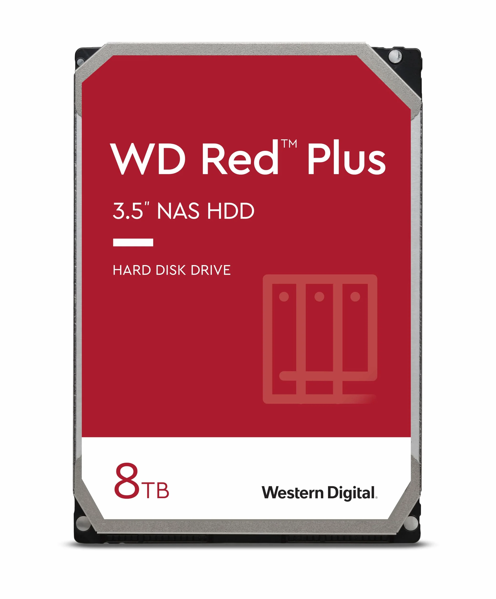 WD Red Plus 8 To Disque dur Interne 3.5" dédié NAS, 5400 RPM Class, SATA 6 GB/s, CMR, 128MB Cache, Garantie 3 ans