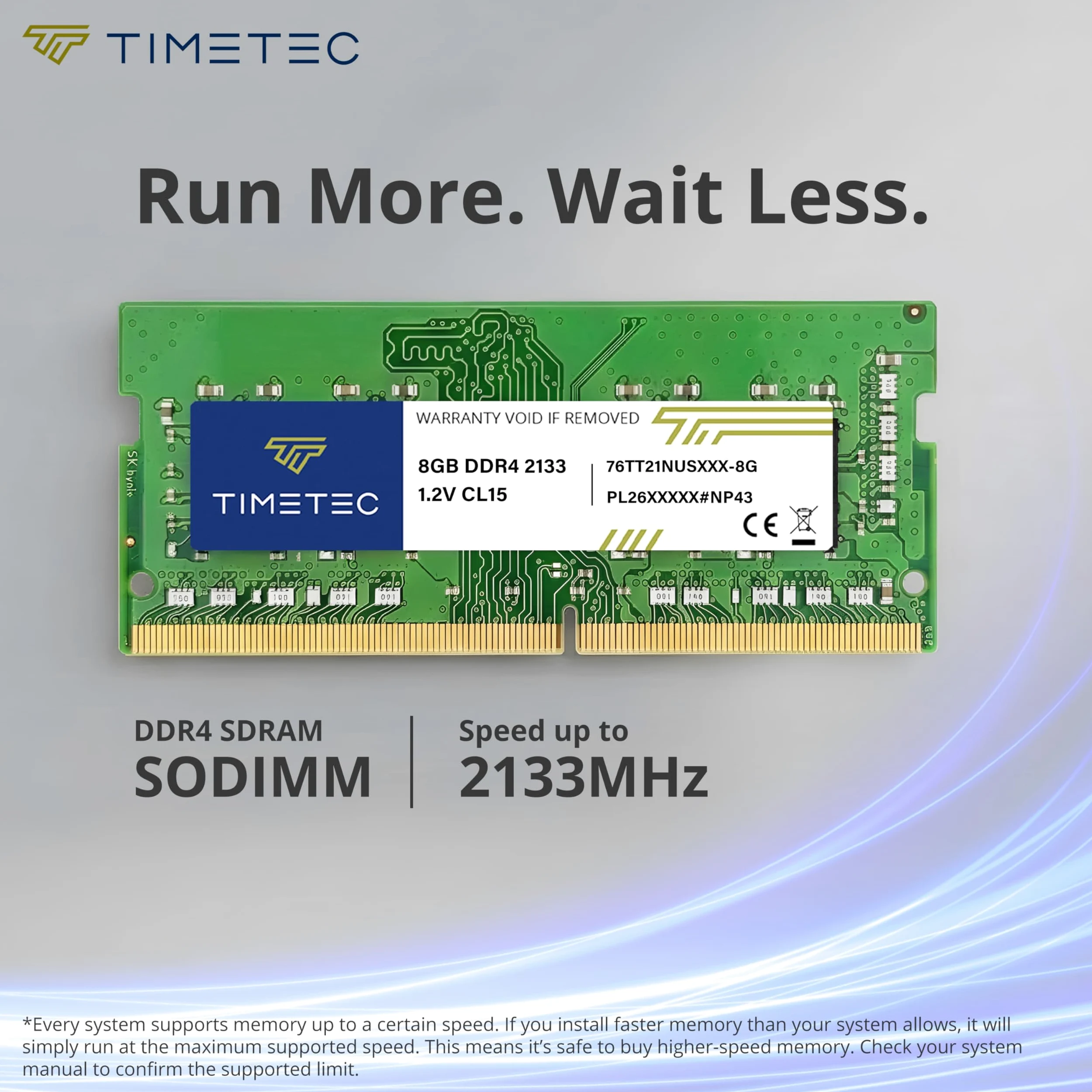 Timetec 8 Go DDR4 2133 MHz (PC4-2133P) PC4-17000 SODIMM – Non ECC sans Tampon, 260 Broches, 1,2 V, CL15, RAM pour Ordinateur Portable, Mini-PC et Ordinateur Tout-en-Un