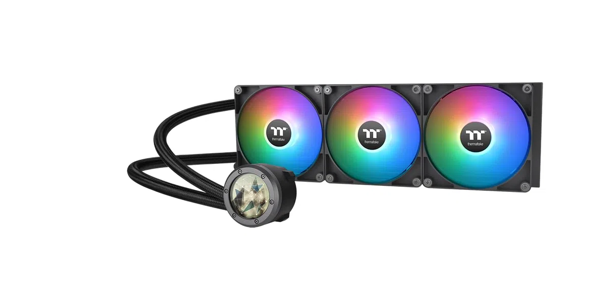 Thermaltake TH420 V2 Ultra ARGB Sync Refroidissement liquide AIO 420 mm – Écran LCD 2,1" (480 x 480), 3 LED ARGB PWM CT140, TT RGB Plus 2.0, compatible Intel LGA1851/1700 et AMD AM5/AM4, Noir